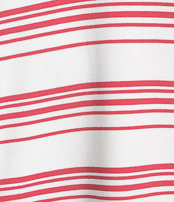 Liverpool Los Angeles French Terry Knit Stripe V-Neck Short Sleeve Tee Product Image