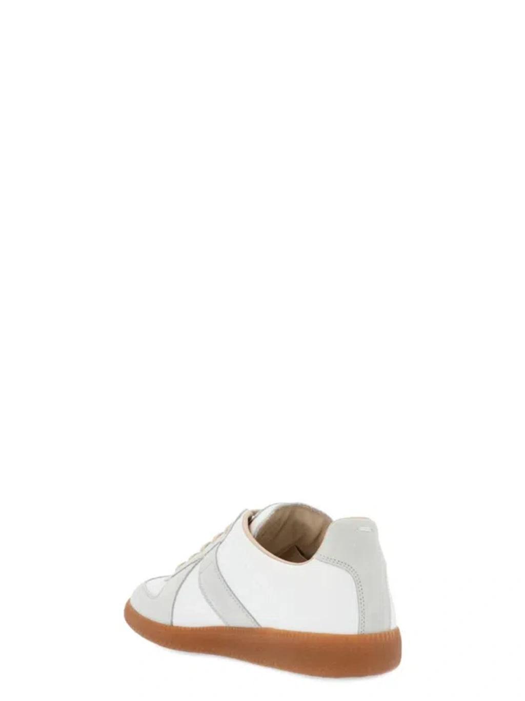 MAISON MARGIELA Replica Leather And Suede Sneakers In White Product Image