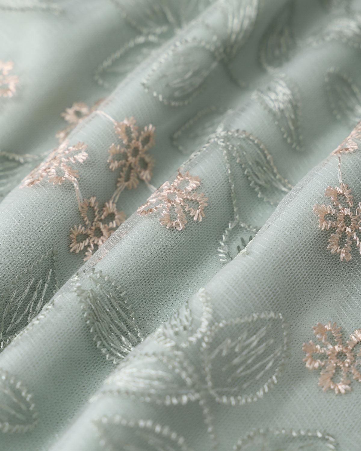 Green Embroidery Elastic Waist Midi Skirt Product Image