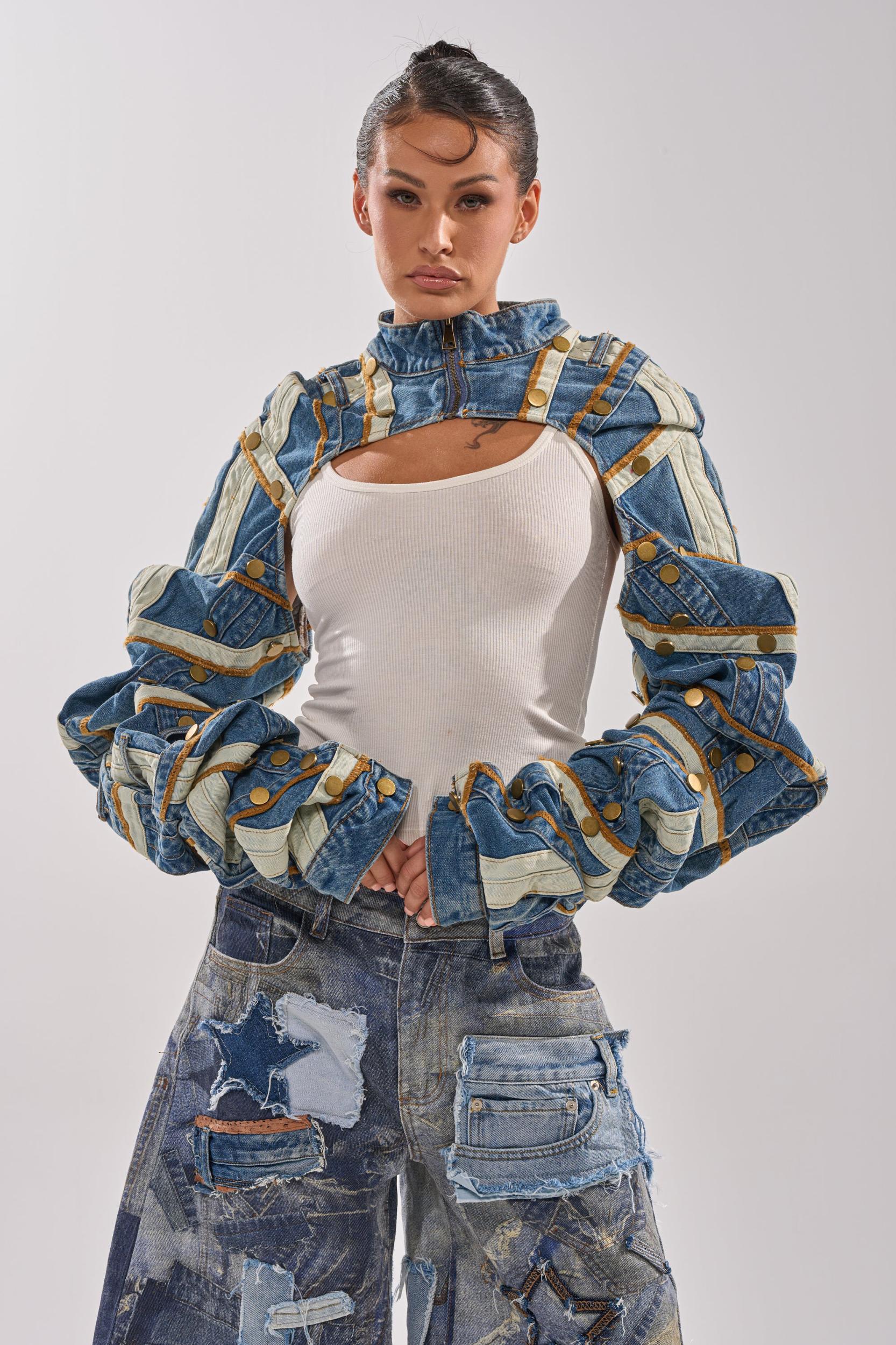 STACKED UP DENIM BOLERO Product Image