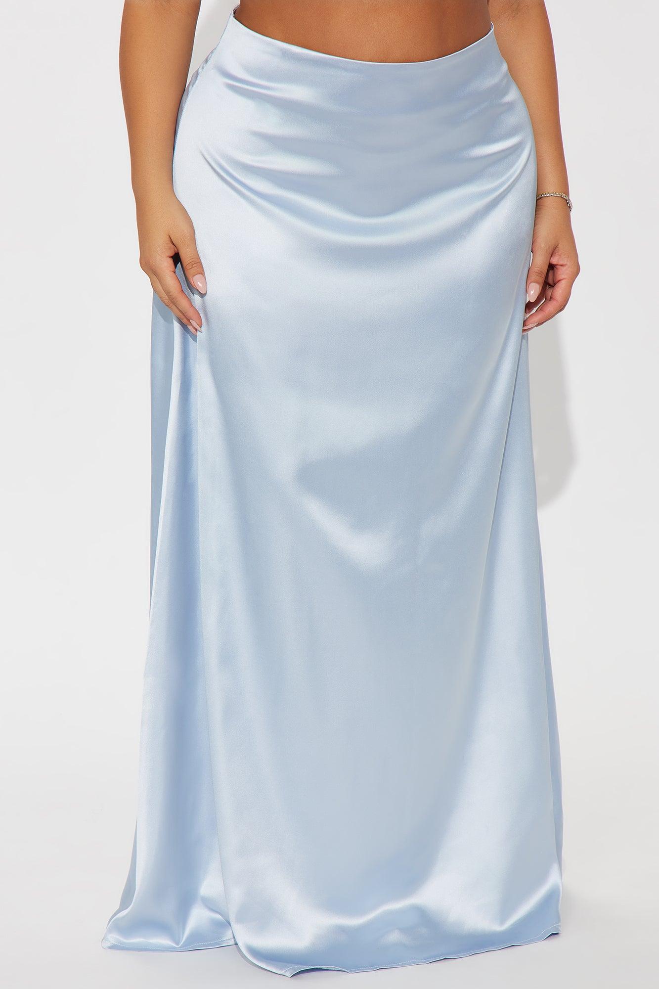 Estella Satin Maxi Skirt - Light Blue Female Product Image