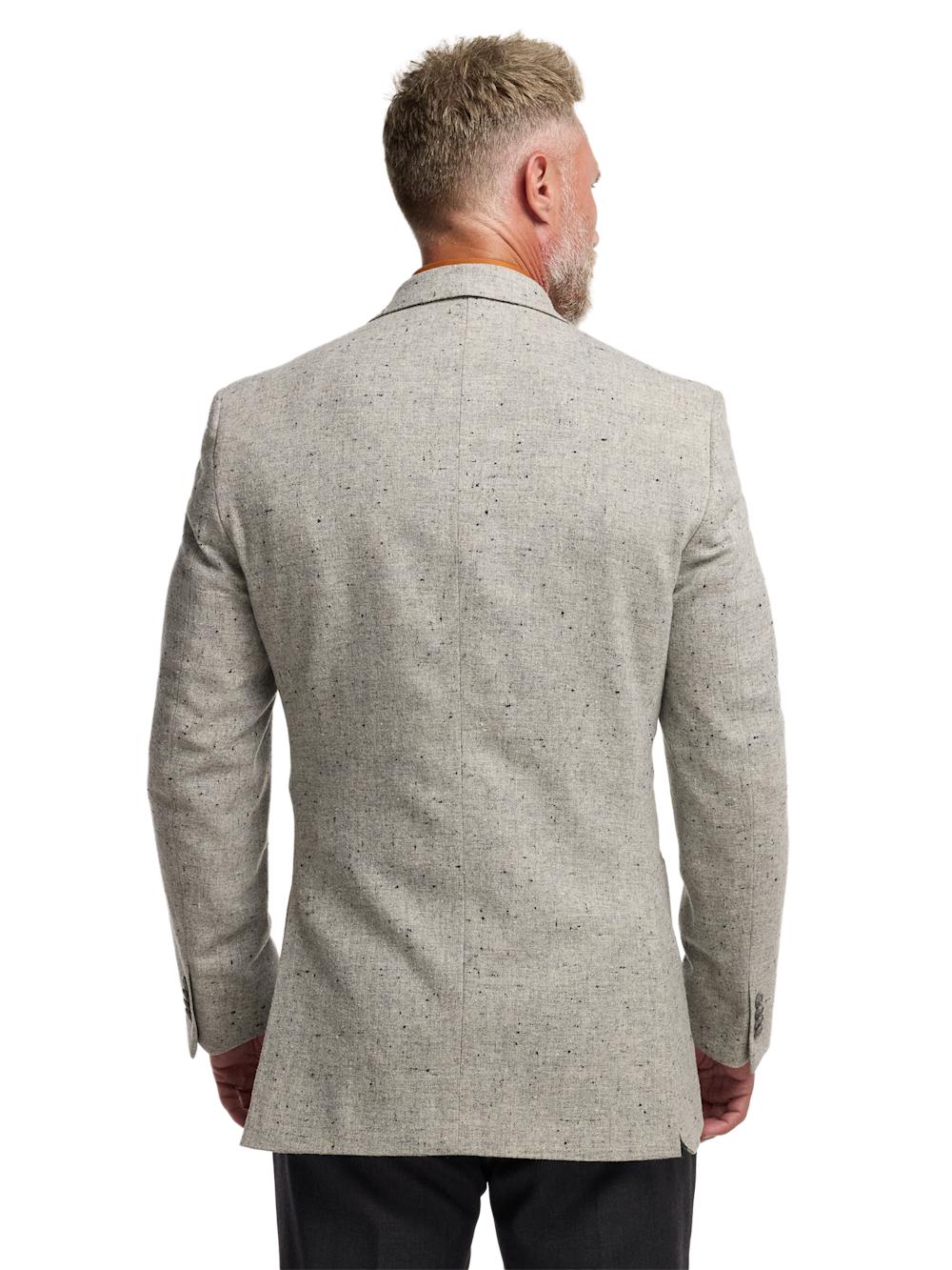 Wool Donegal Single Breasted Notch Lapel Sport Coat - Grey Product Image
