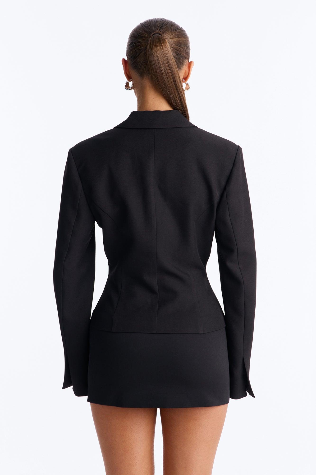 Where's Your Waist Corset Fitted Blazer - Black Female Product Image