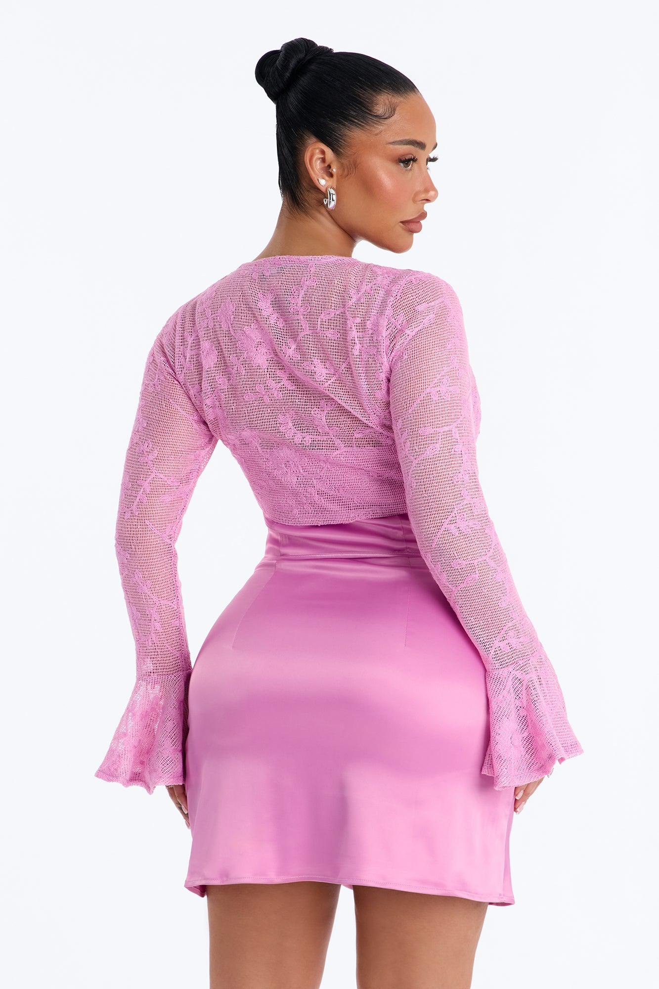 Wren Lace Mini Dress Set - Pink Female Product Image
