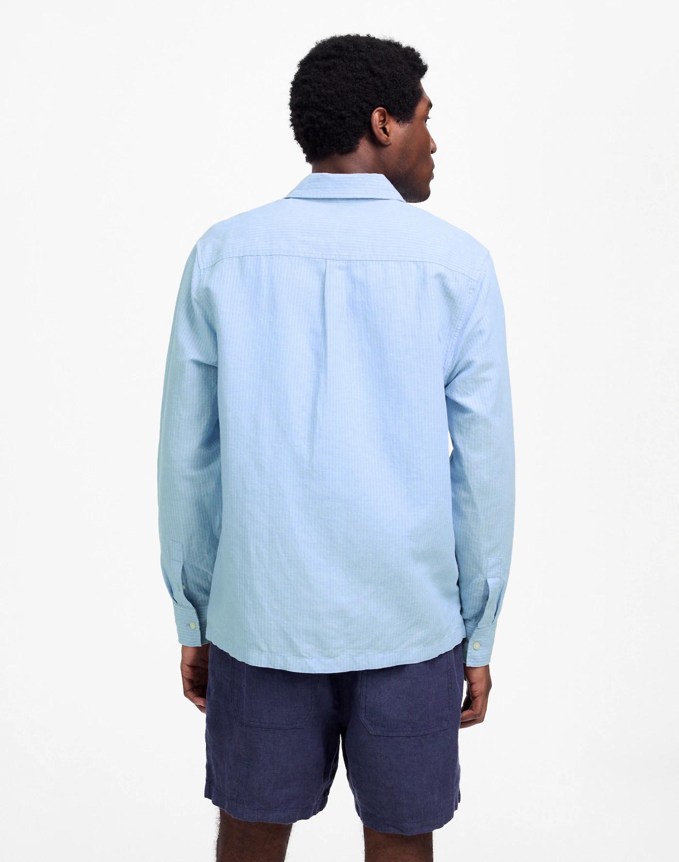 Button-Up Shirt in Cotton-Linen Blend Product Image