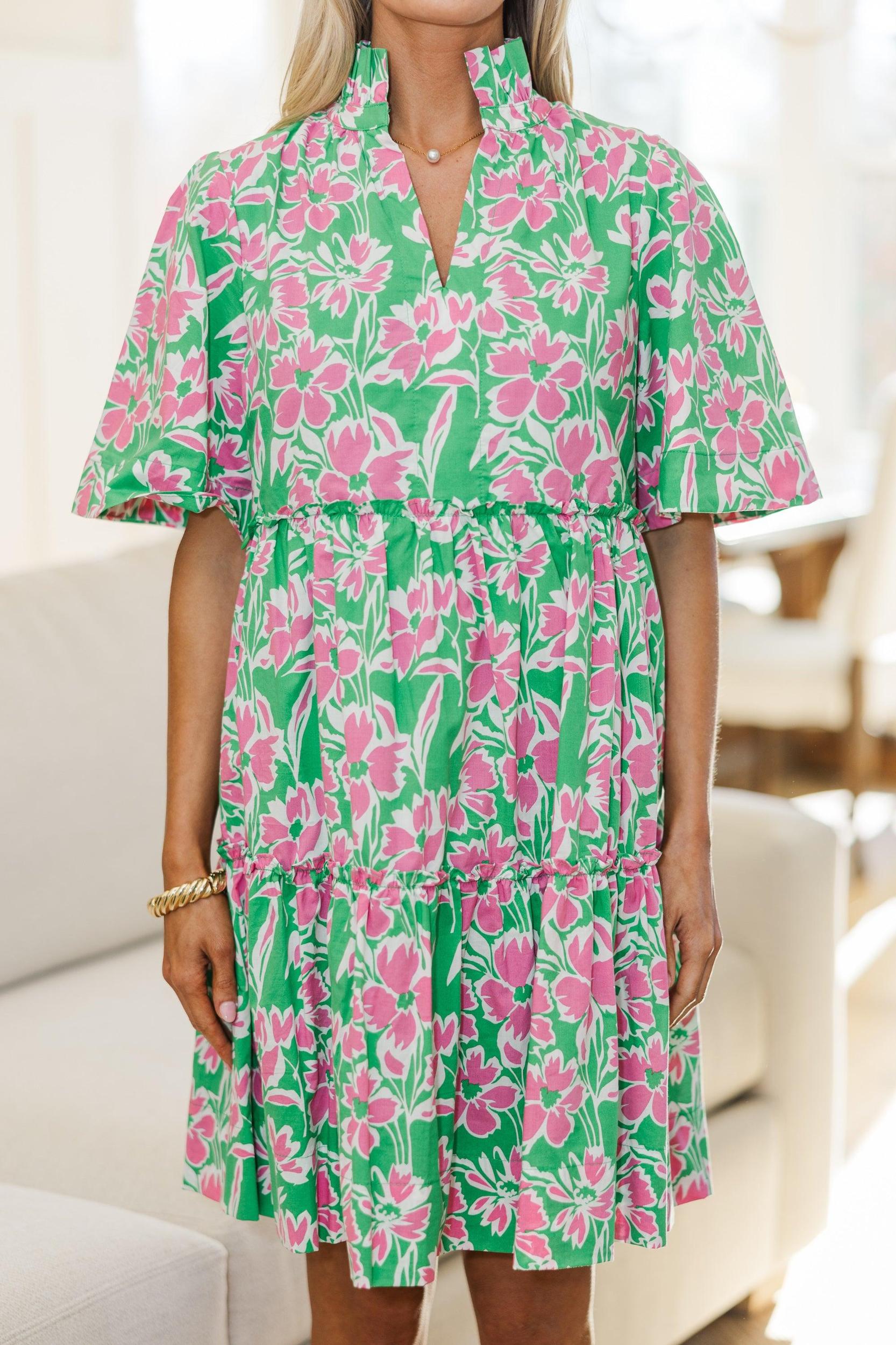 NURSING COLLECTION: Feeling Your Best Green Floral Dress Female Product Image