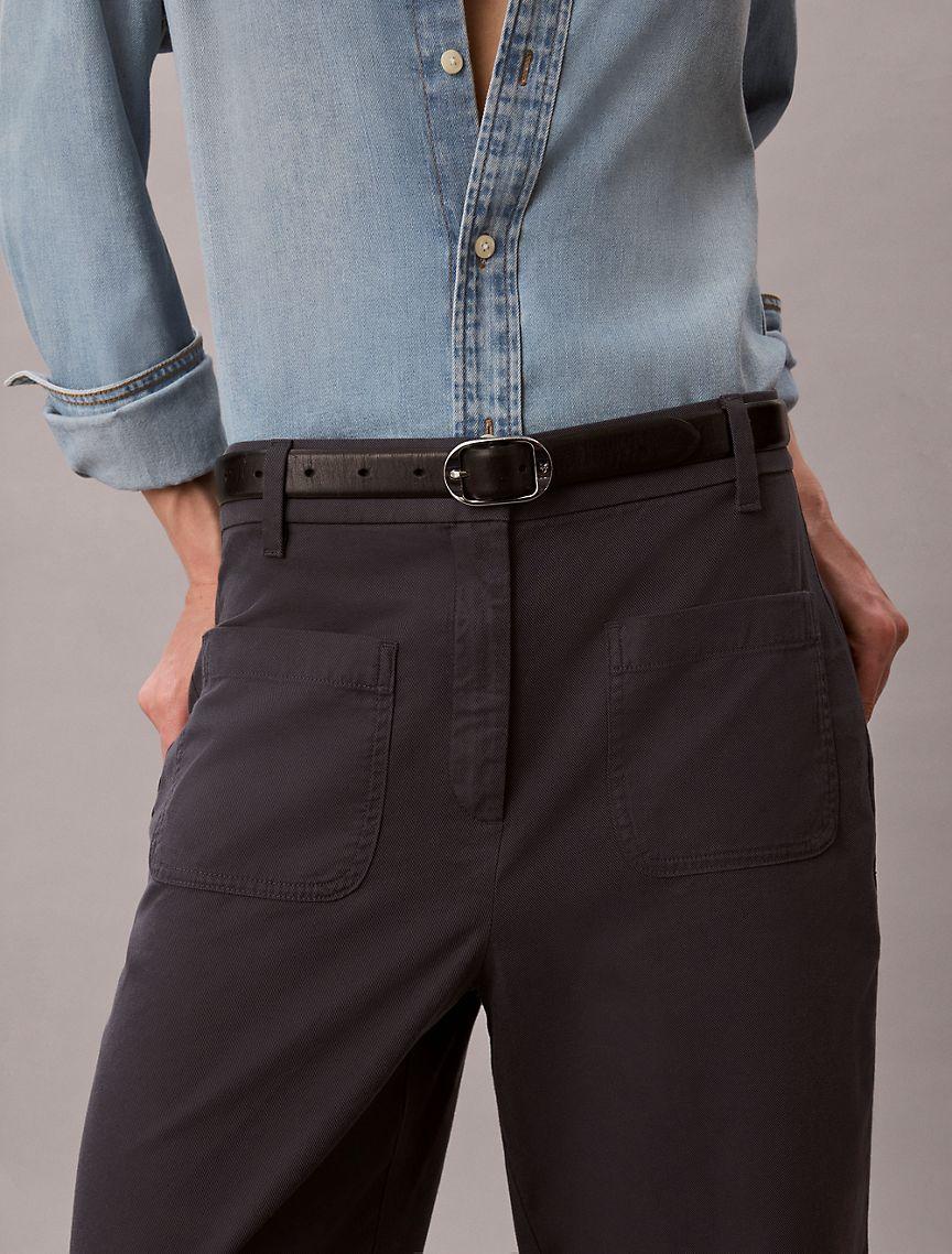 Twill Wide Leg Pants Product Image
