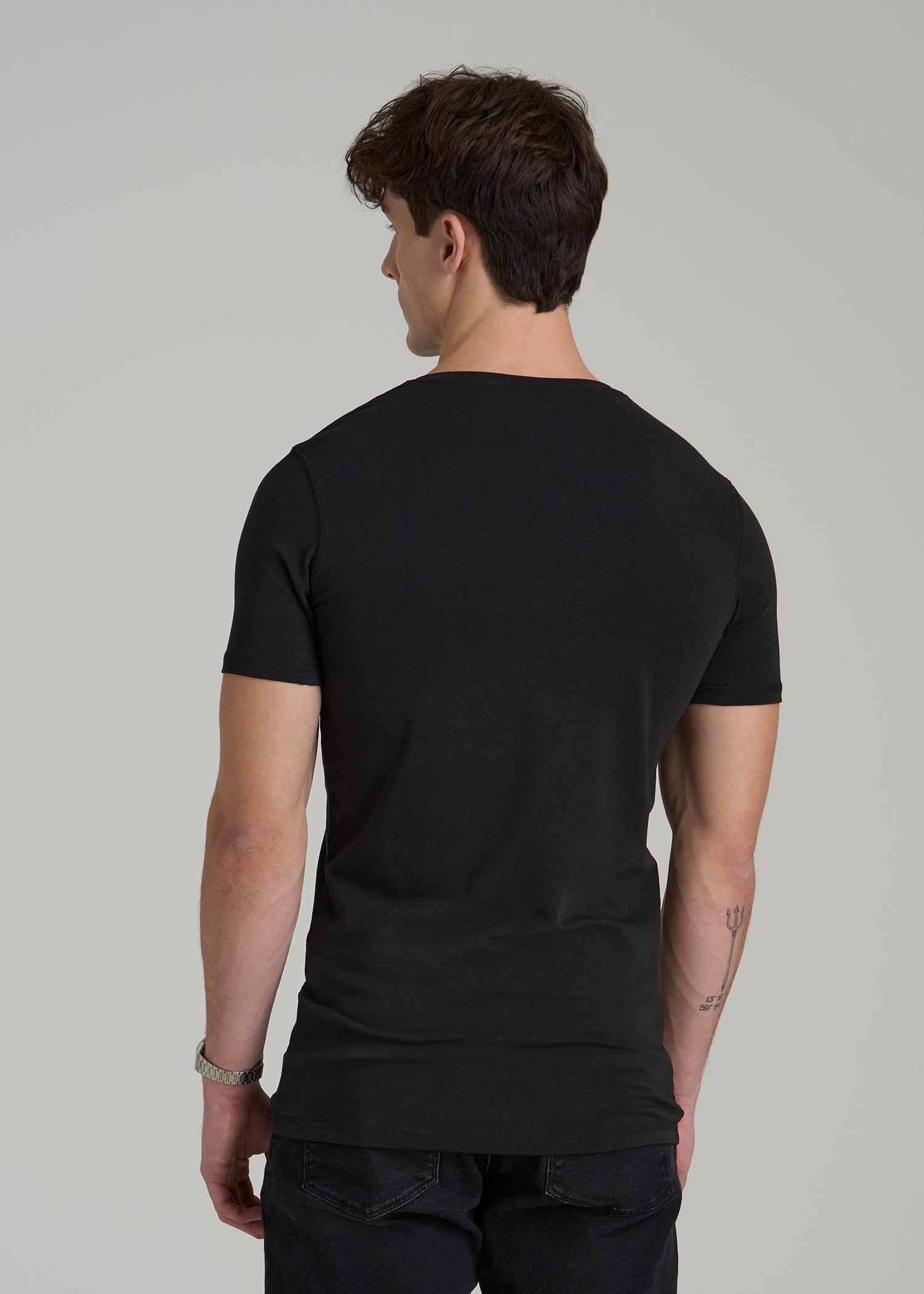 The Essential SLIM-FIT V-Neck Tee for Tall Men in Black Male Product Image