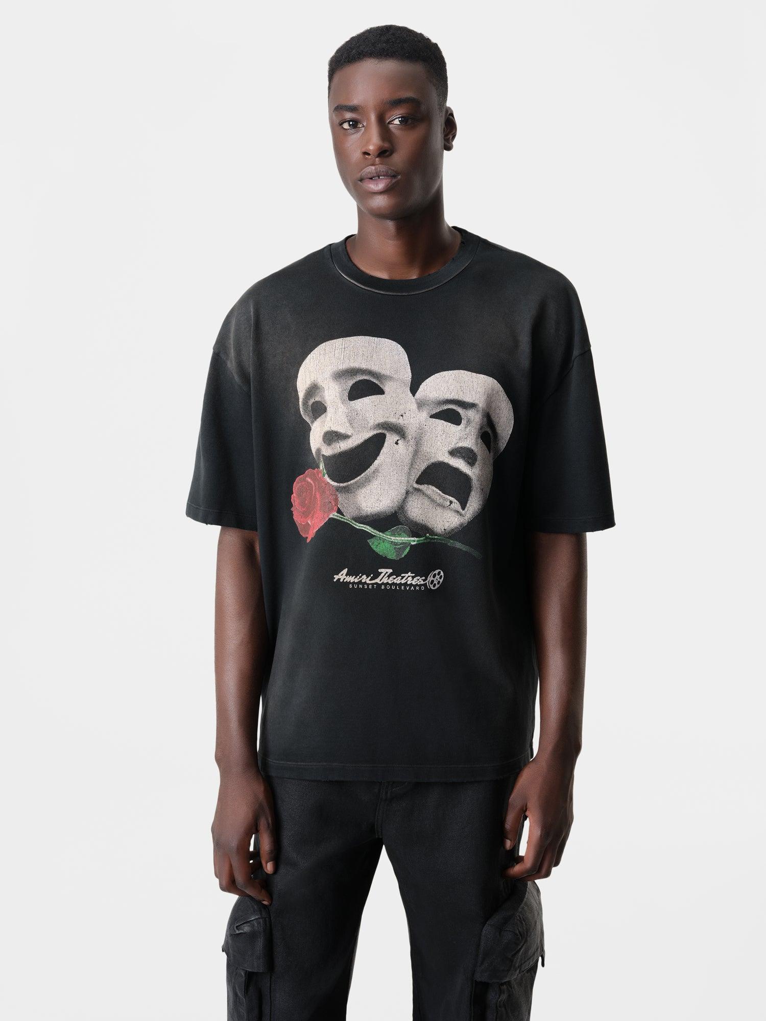 THEATRE MASKS OVERSIZED TEE - Black Product Image