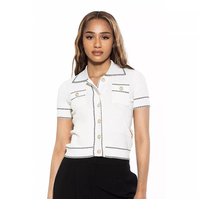 Women's ALEXIA ADMOR Arya Knit Short Sleeve Cardigan,  Product Image