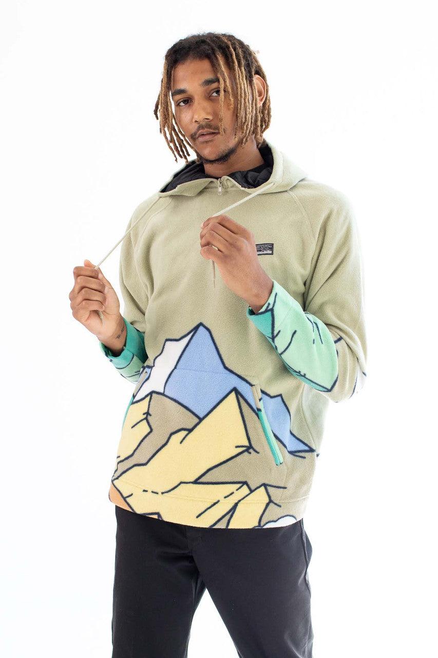 Olive Scenic Polar Fleece Hoodie Product Image