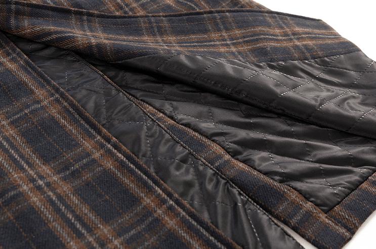 RT No. 3284 CORDUROY COLLAR PLAID COAT JK Product Image