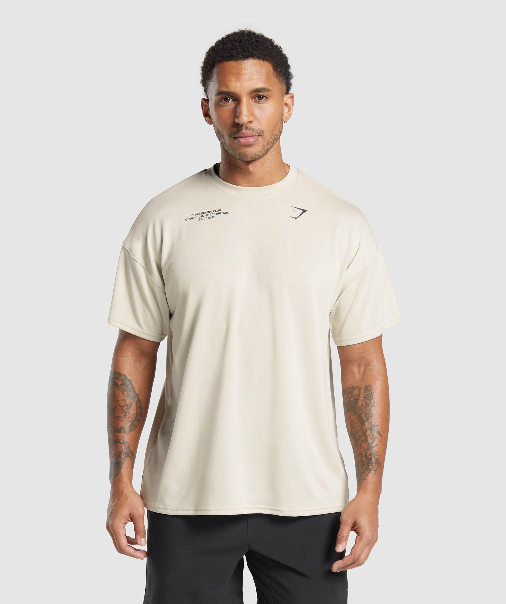 Gymshark Conditioning Club Oversized T-Shirt - Pebble Grey Male Product Image