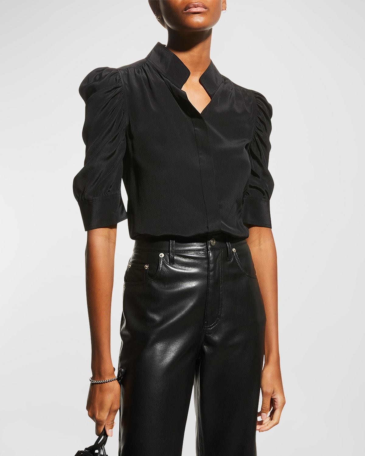Frame Gillian Puffed Shoulder Blouse Product Image