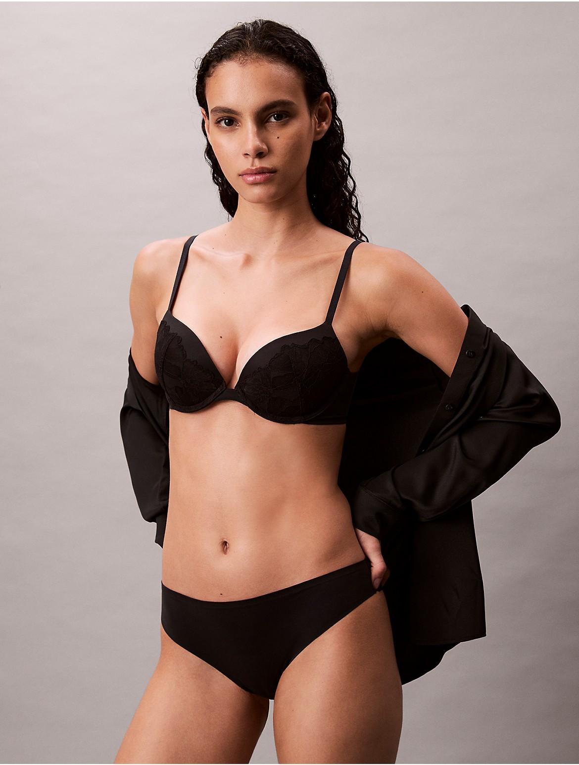 Calvin Klein Womens Perfectly Fit Lace Push Up Plunge Bra Product Image