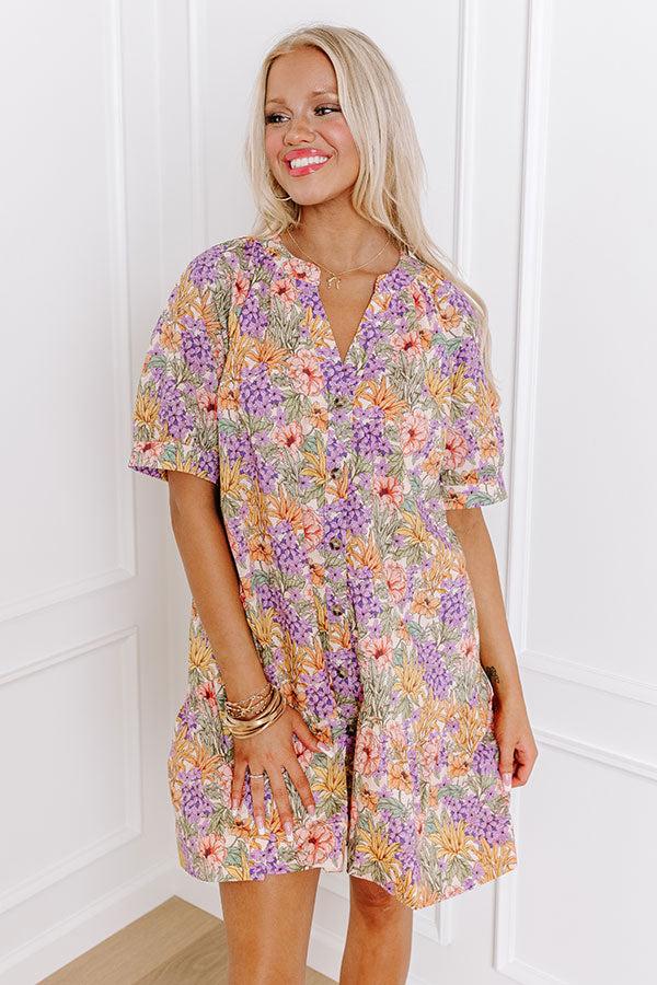 Floral Paradise Button Down Mini Dress Product Image
