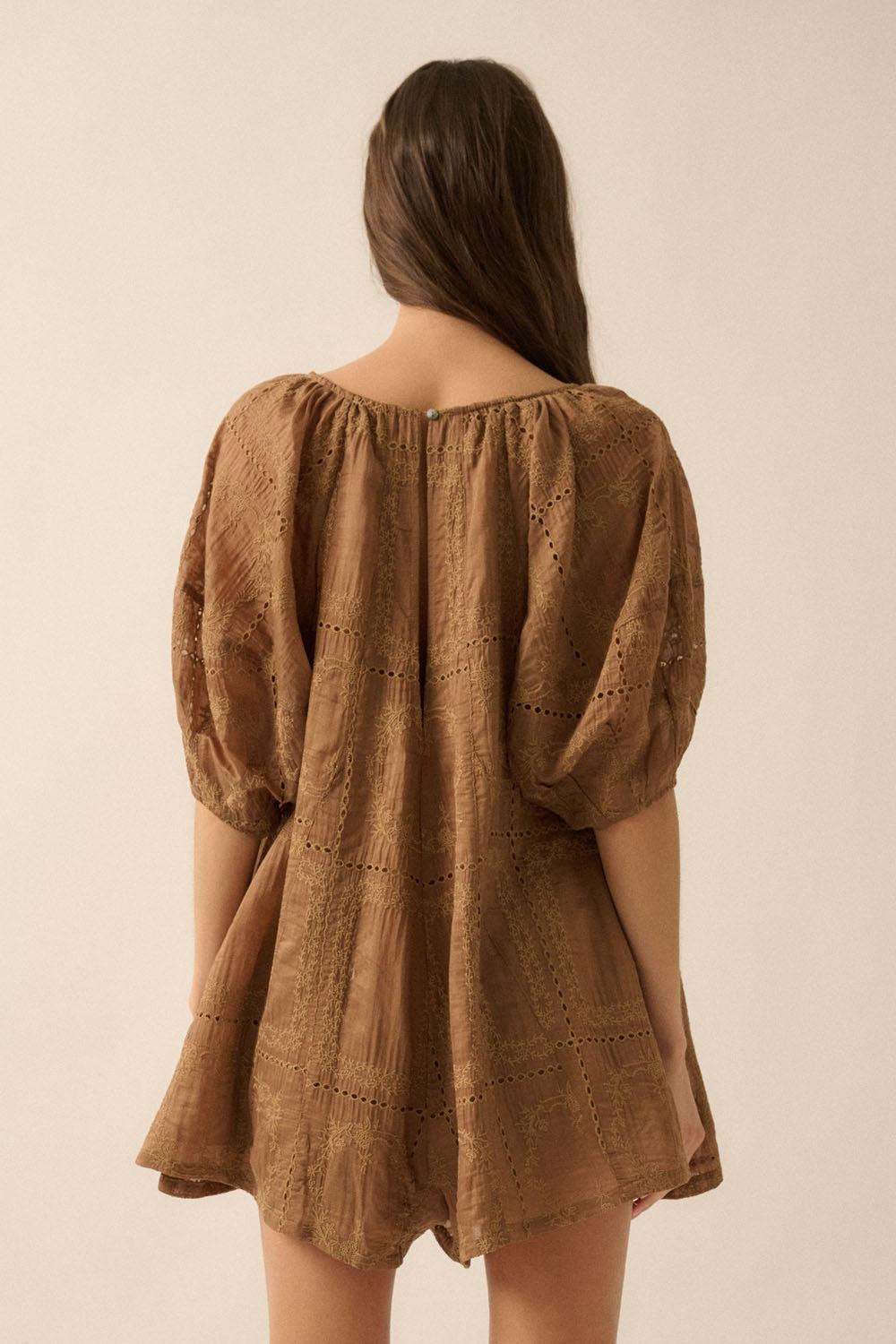 Eyelet Loose Fit Romper Product Image