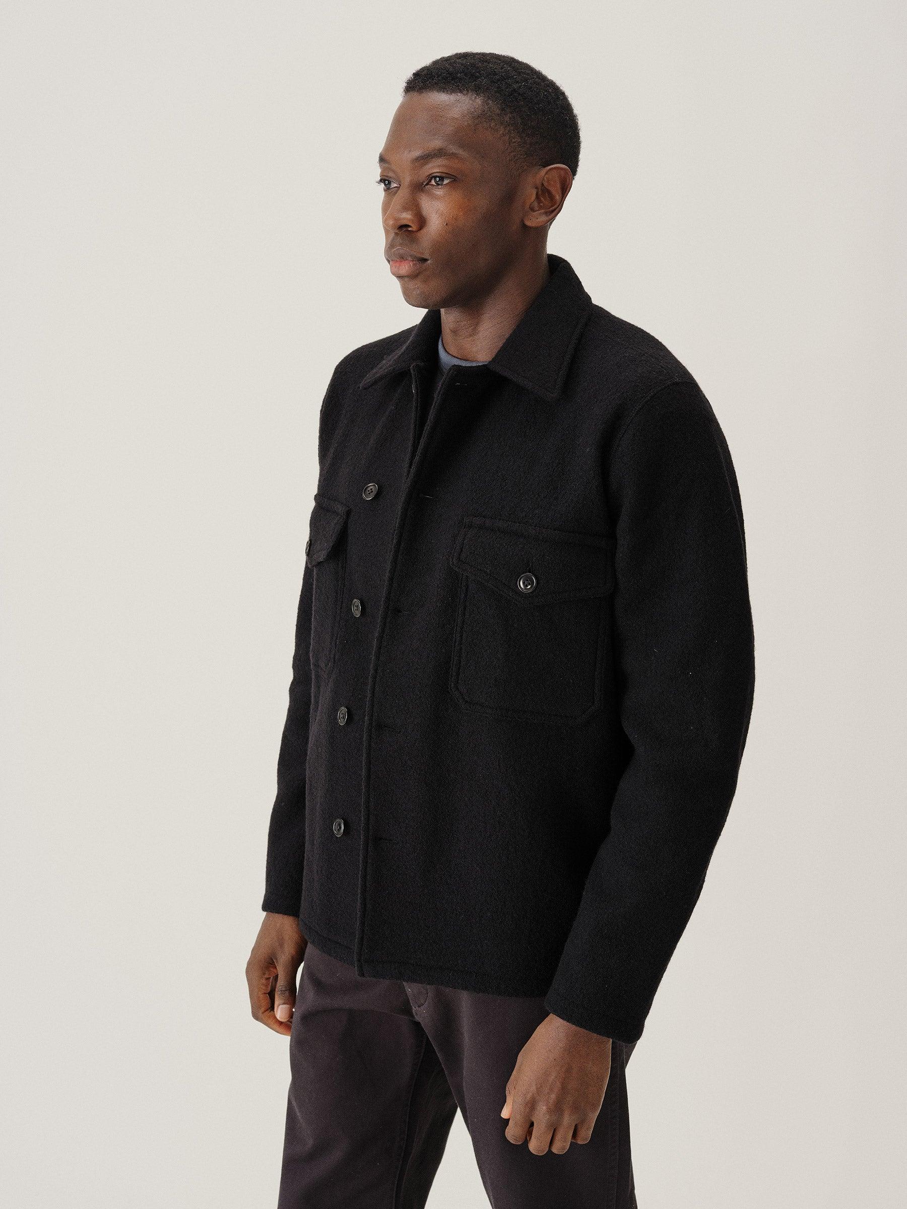 Black Felted Field Shirt Product Image