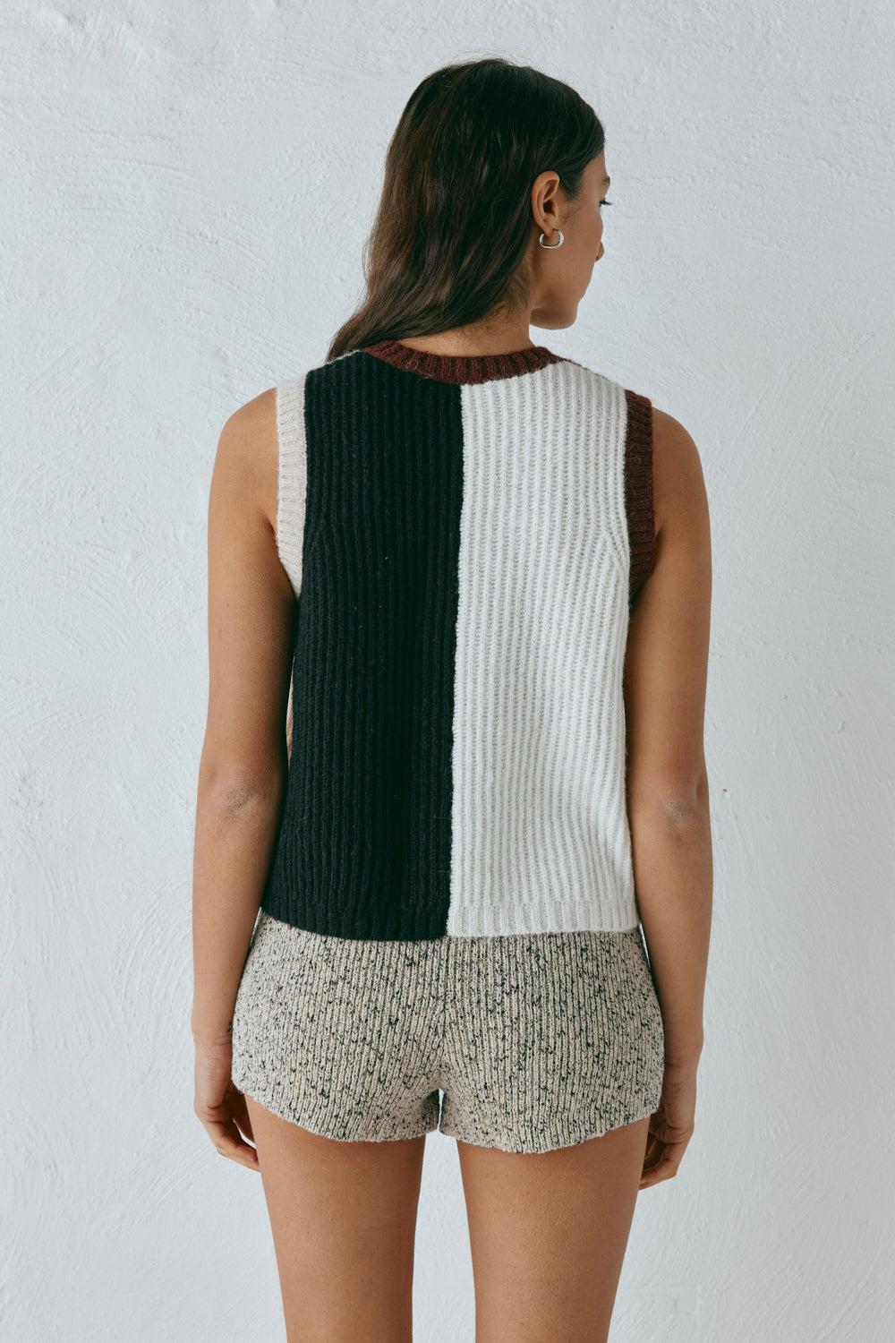 Bridgette Knit Vest Splice Product Image