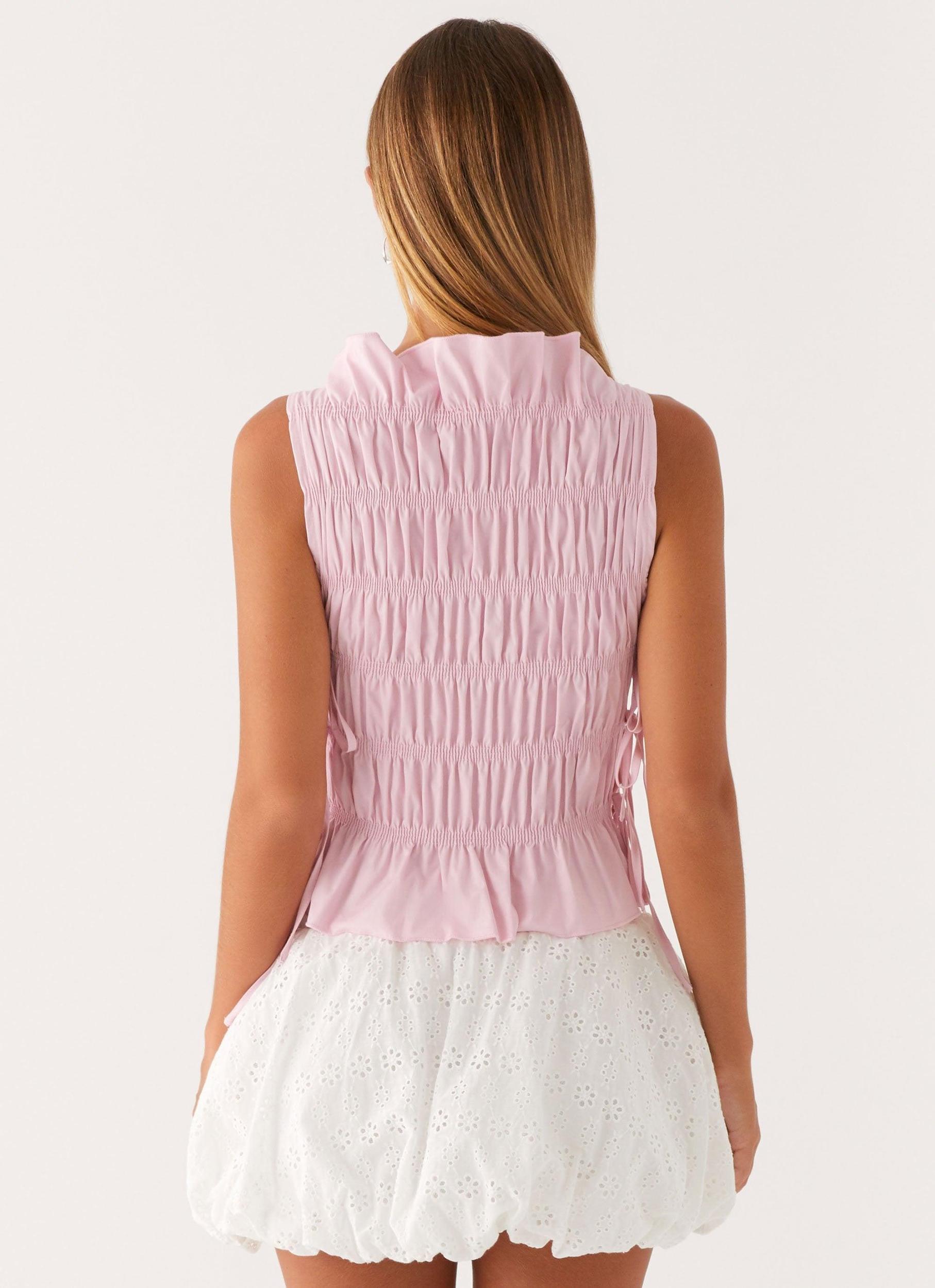 Alysa Shirred Top - Pink Product Image
