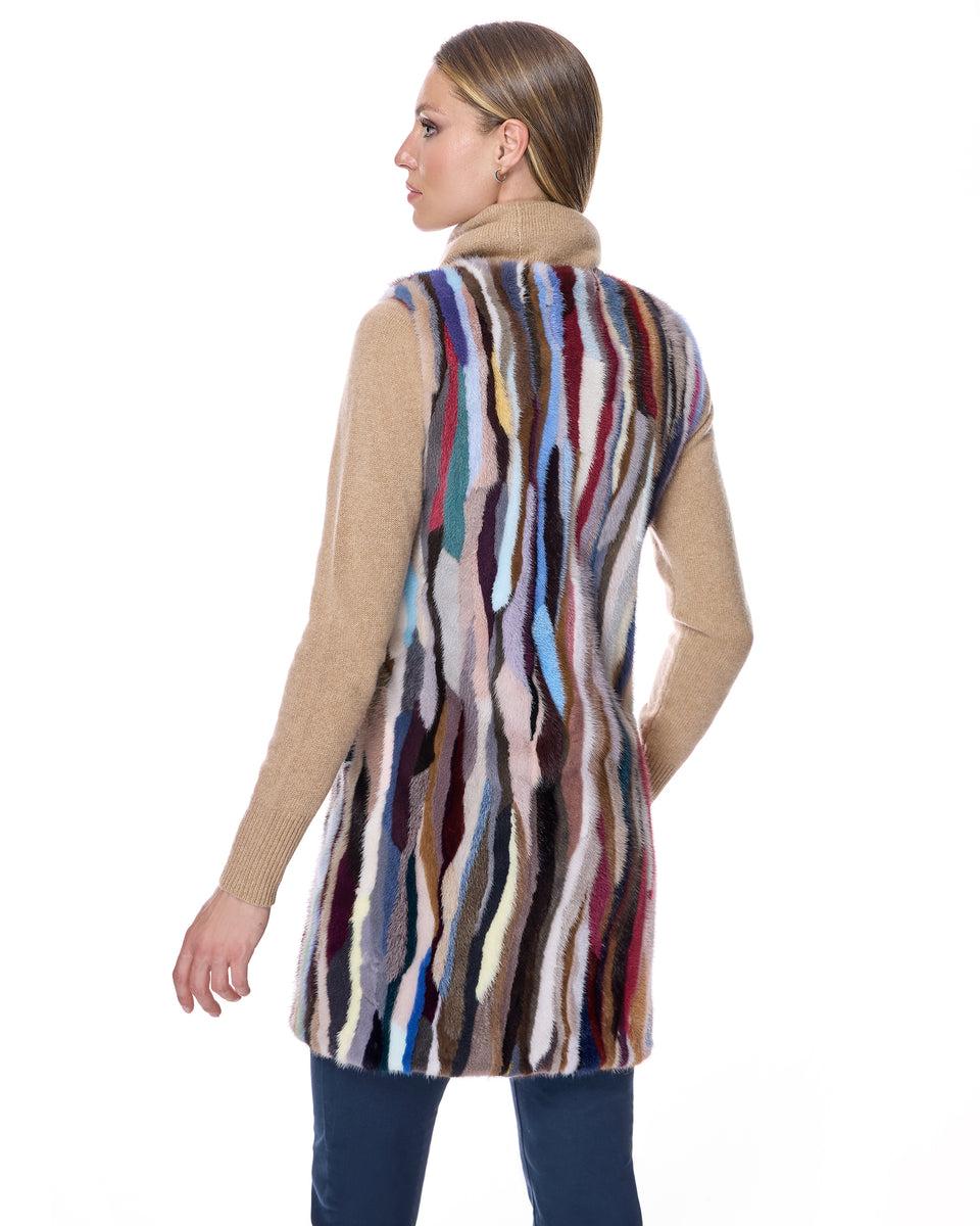 Multicolor Mink Sections vest Product Image