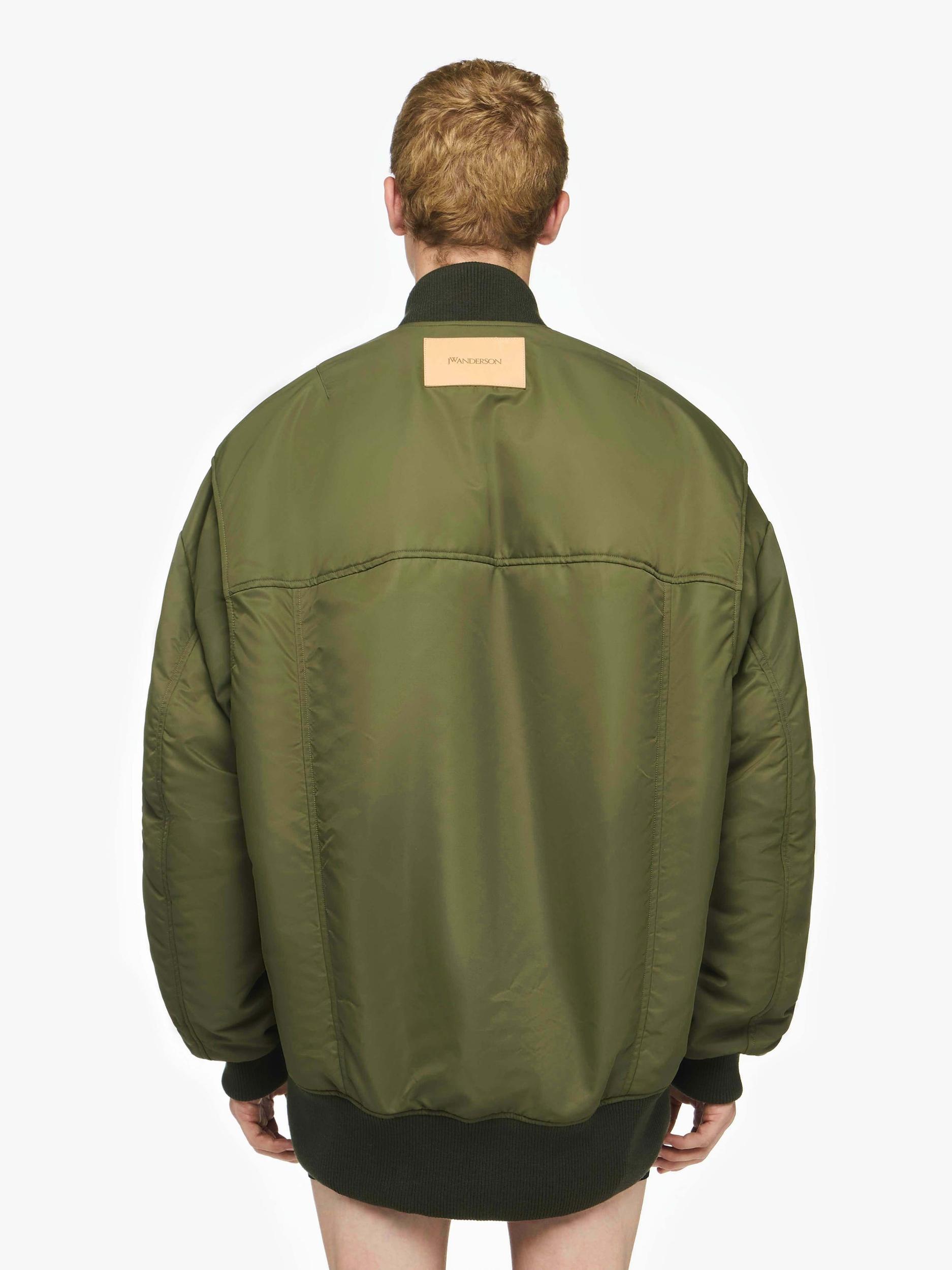 CURVED HEM OVERSIZED BOMBER JACKET Product Image