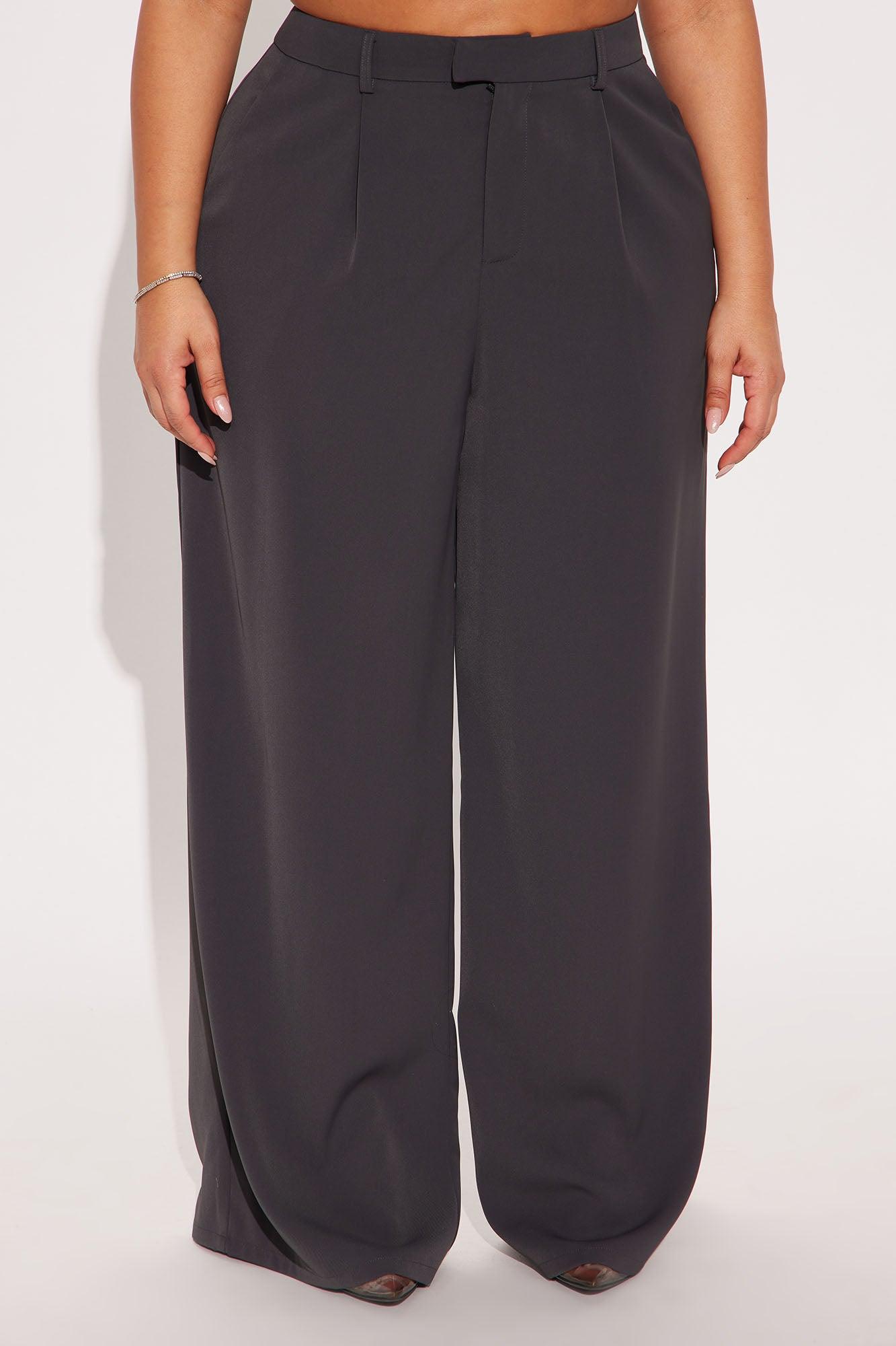High Returns Wide Leg Trouser - Charcoal Product Image
