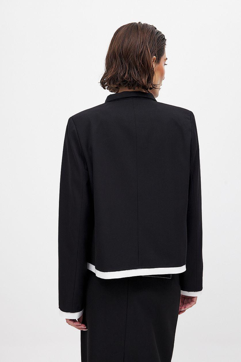 Oversized Contrast Detail Blazer Product Image