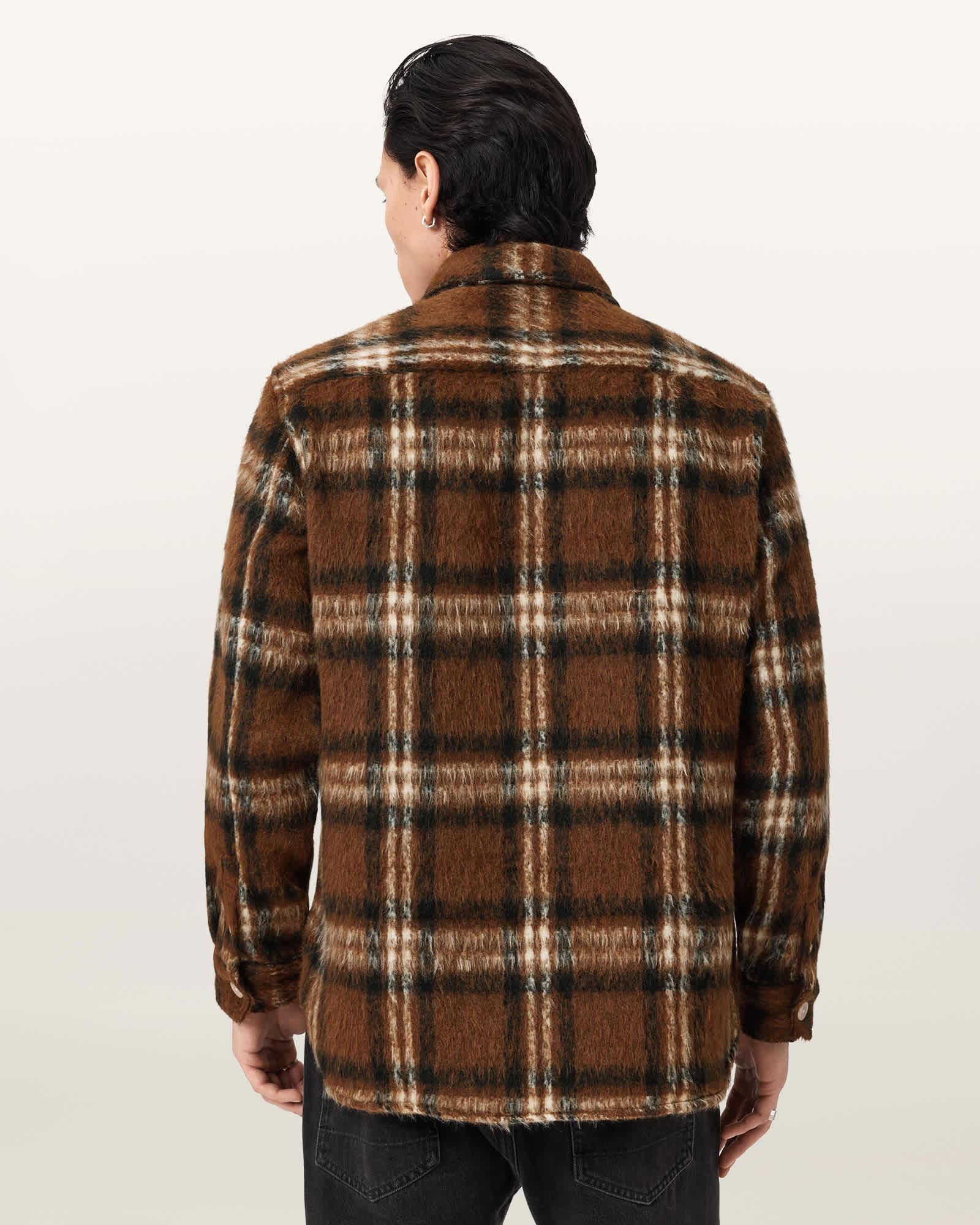 Royodo Long Sleeve Check Shirt Brown | ALLSAINTS US Product Image