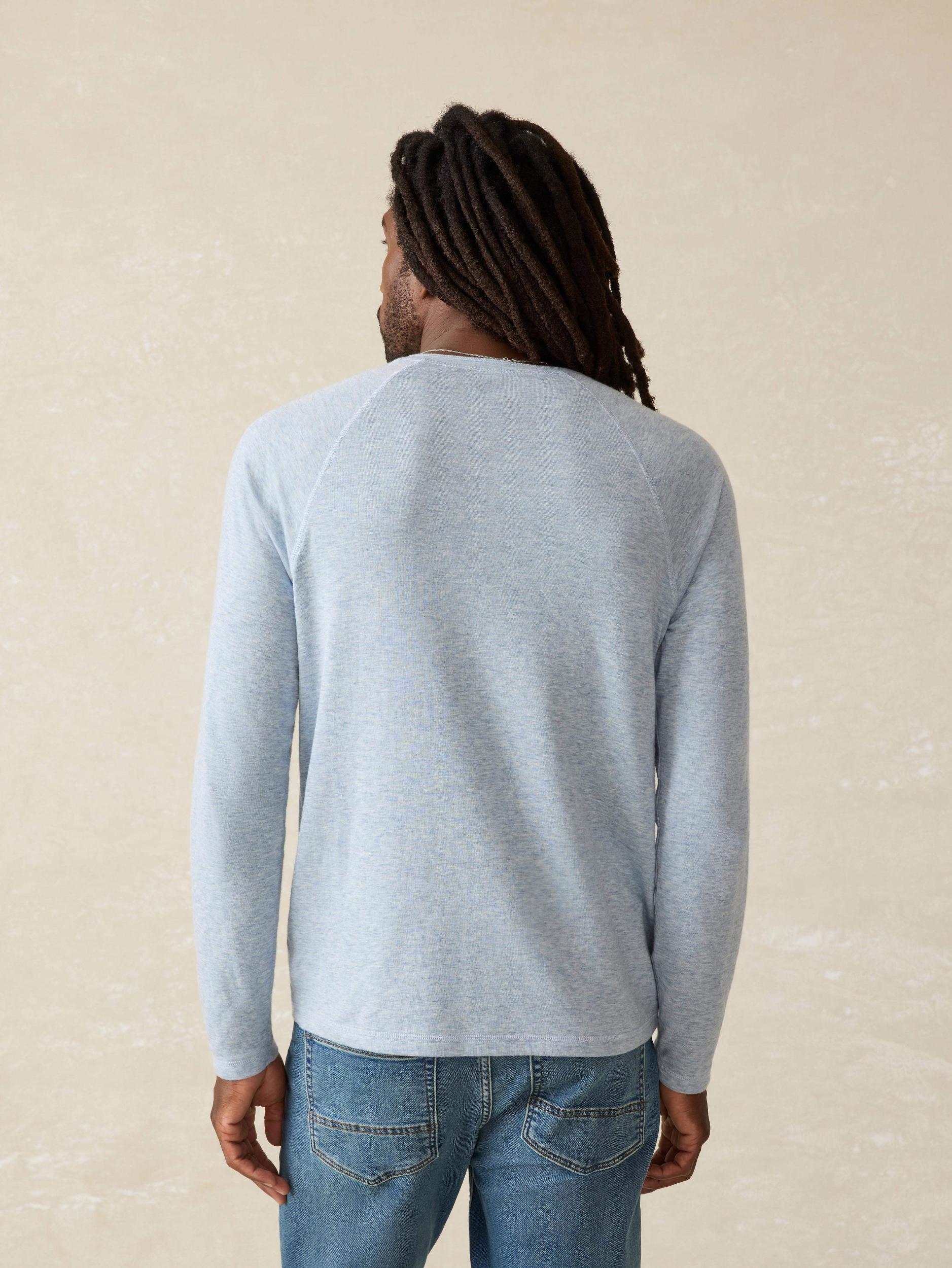 Long-Sleeve Cloud Henley - Light Blue Heather Male Product Image