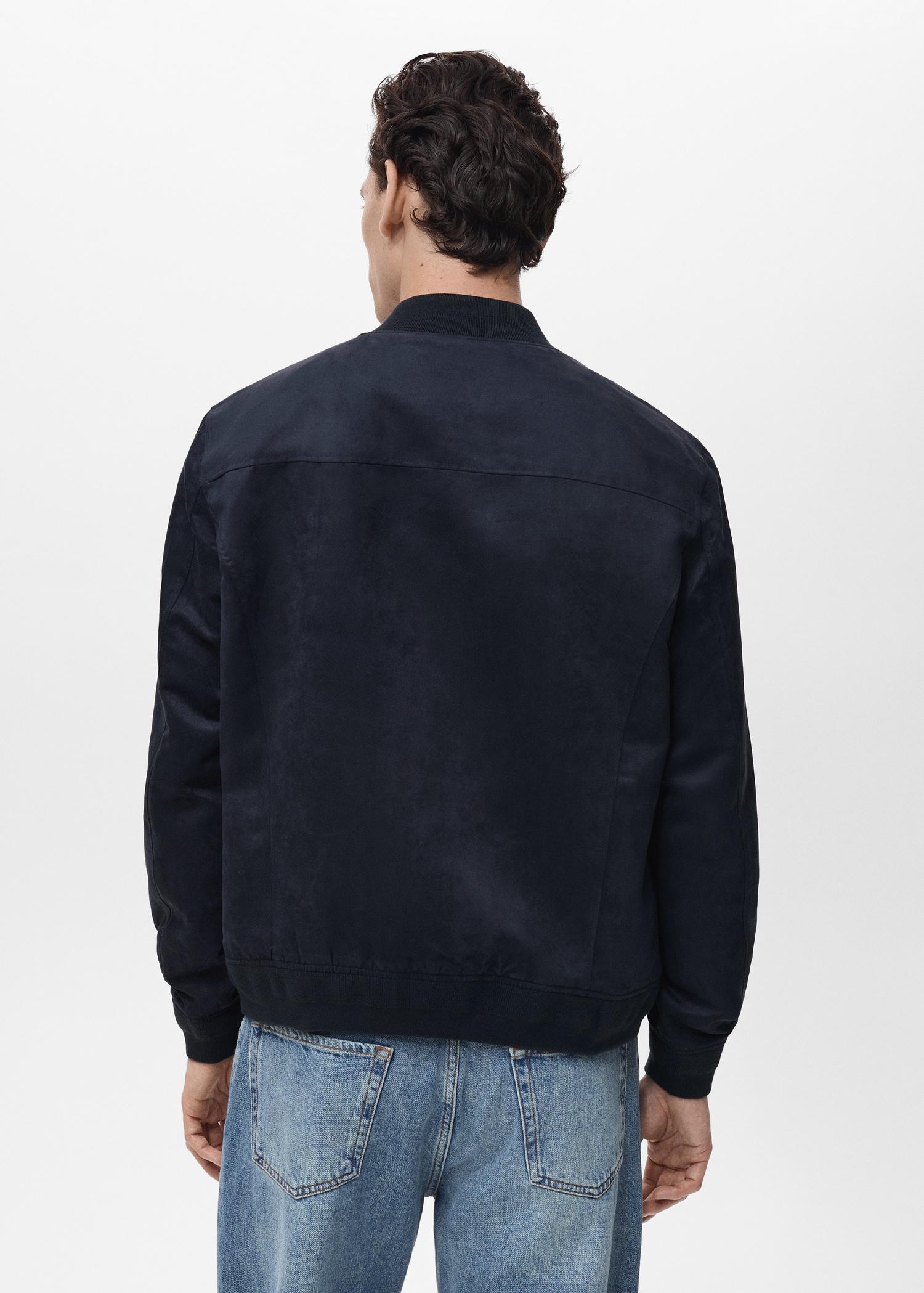 Suede-effect bomber jacket - Men | MANGO USA Product Image