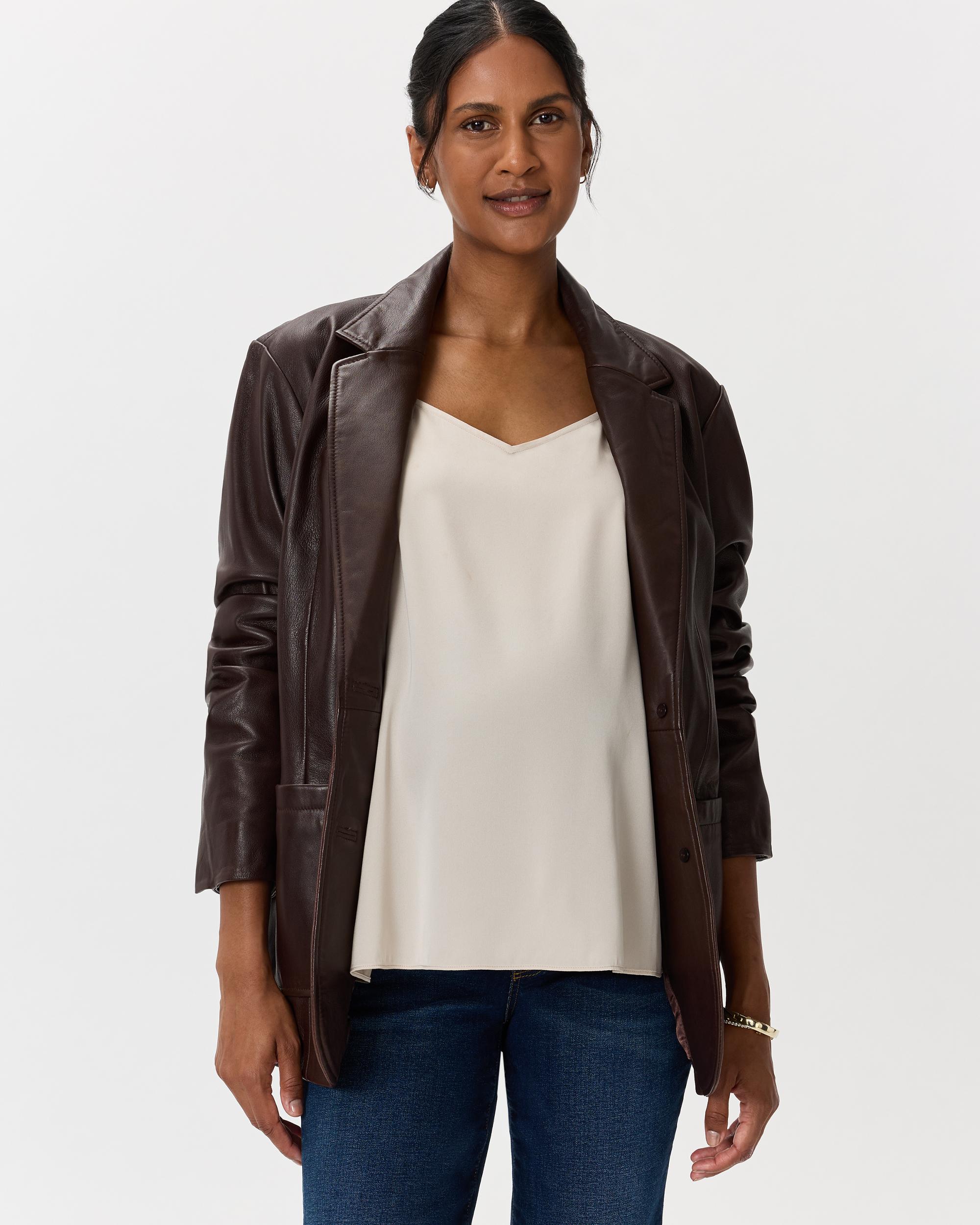 Quince | Women's Washable Stretch Silk V-Neck Maternity Cami Mulberry Silk Product Image