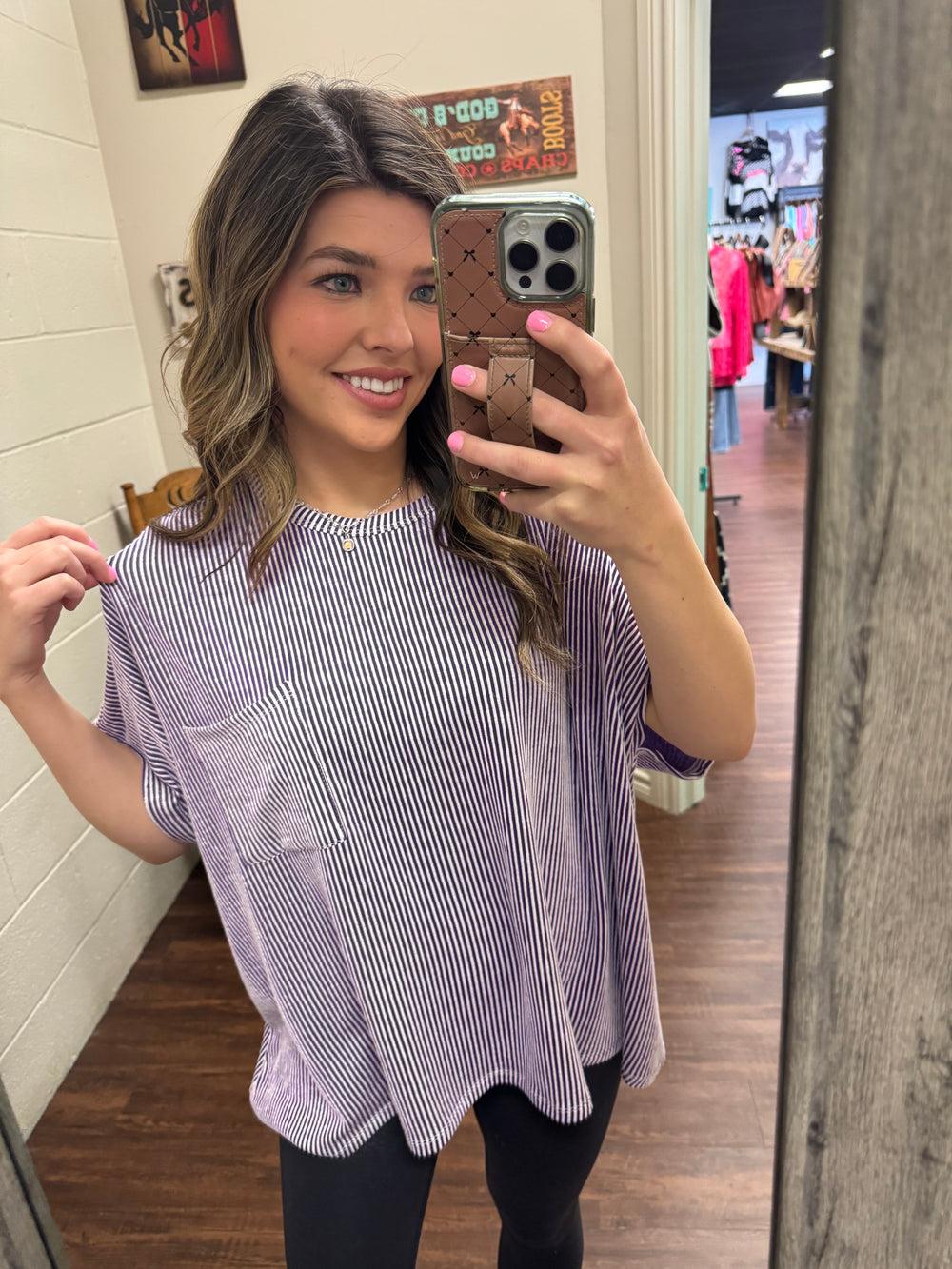 Corded Rib Oversized Short Sleeve Top - 5 Colors* Product Image