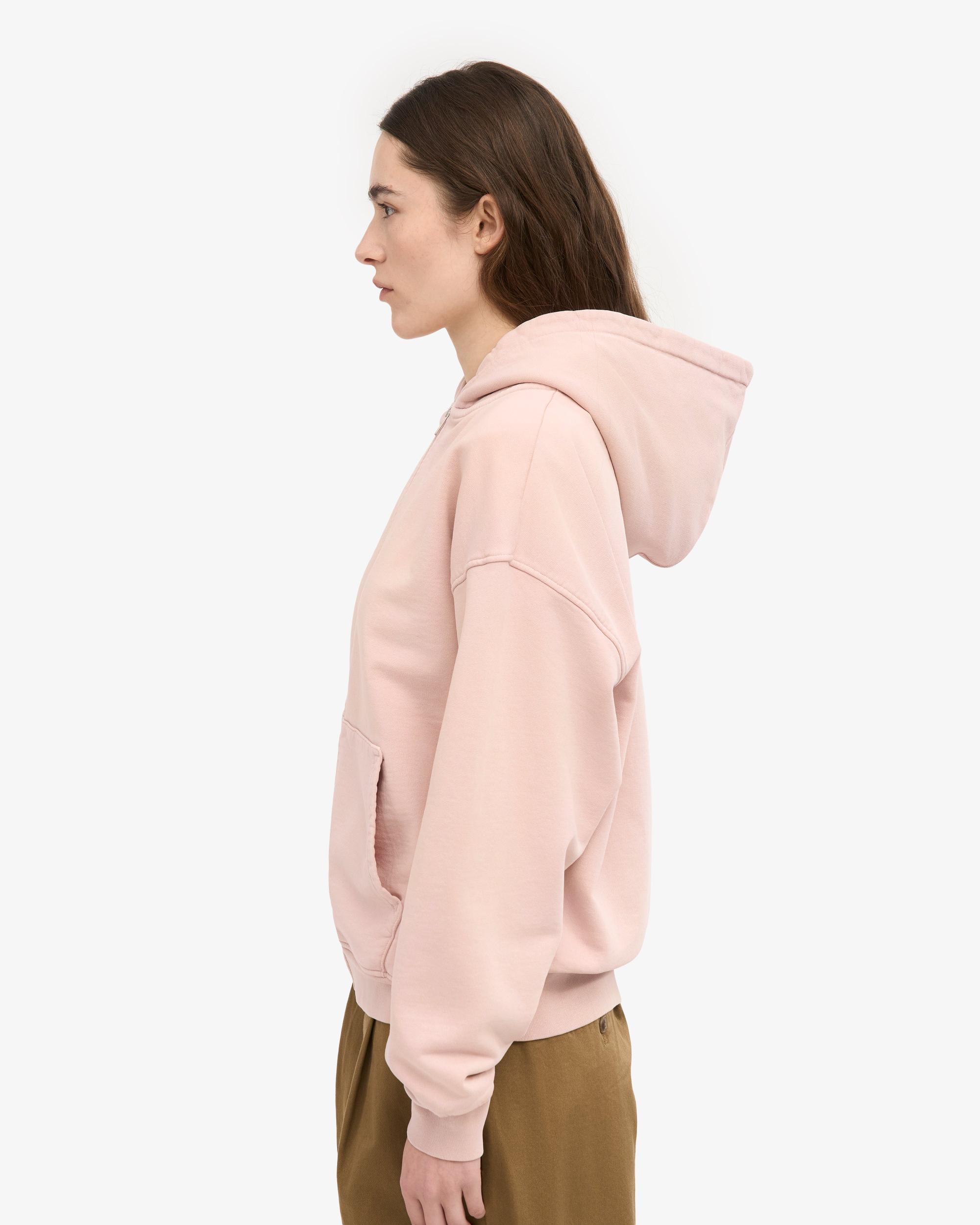 Organic Oversized Zip Hood - Faded Pink Product Image