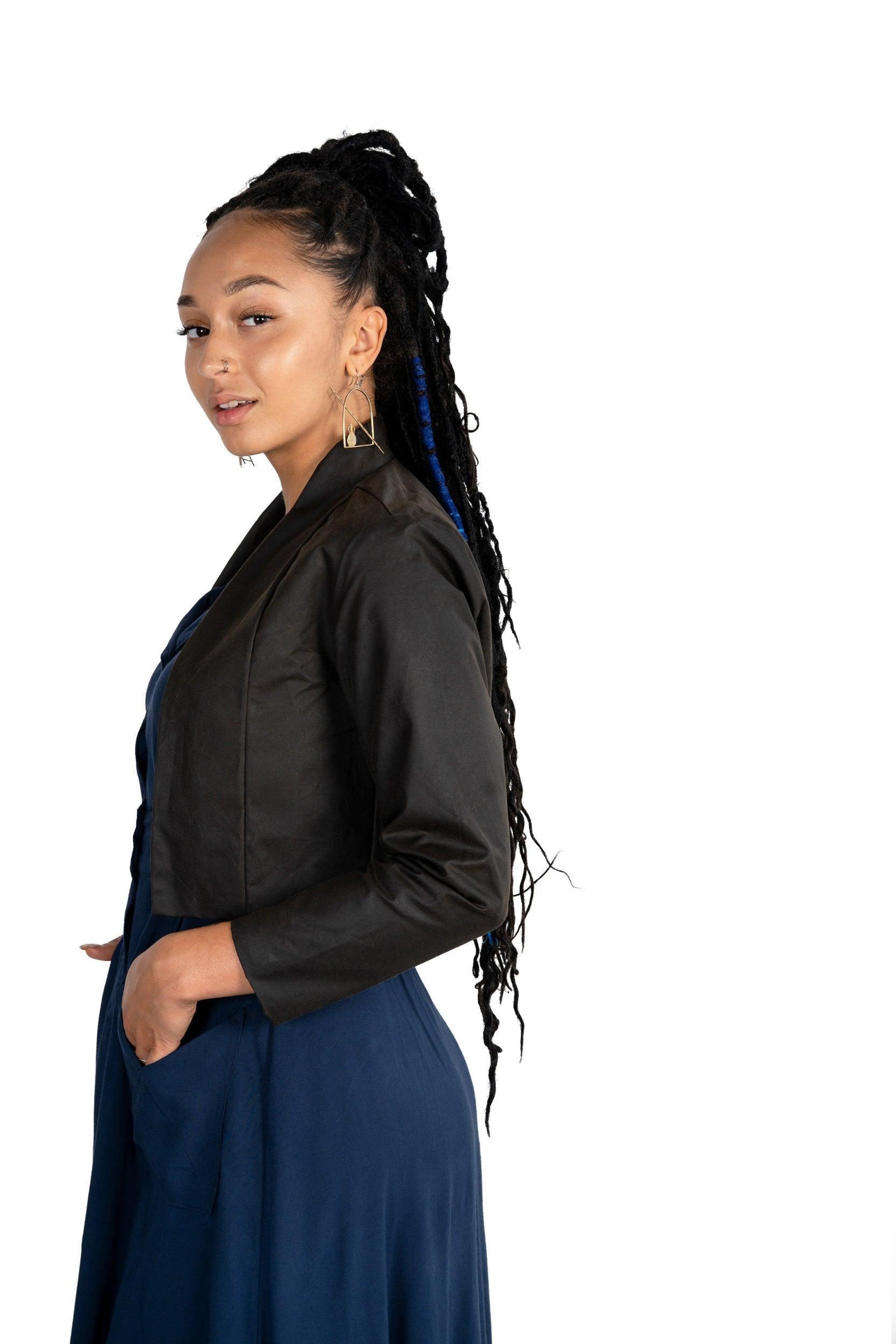 Cropped Jacket in Waxed Canvas Product Image