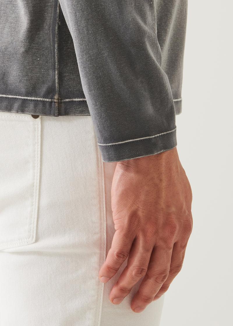 Patrick Assaraf Pima Cotton Stretch Vintage Wash Long Sleeve- Thyme Product Image