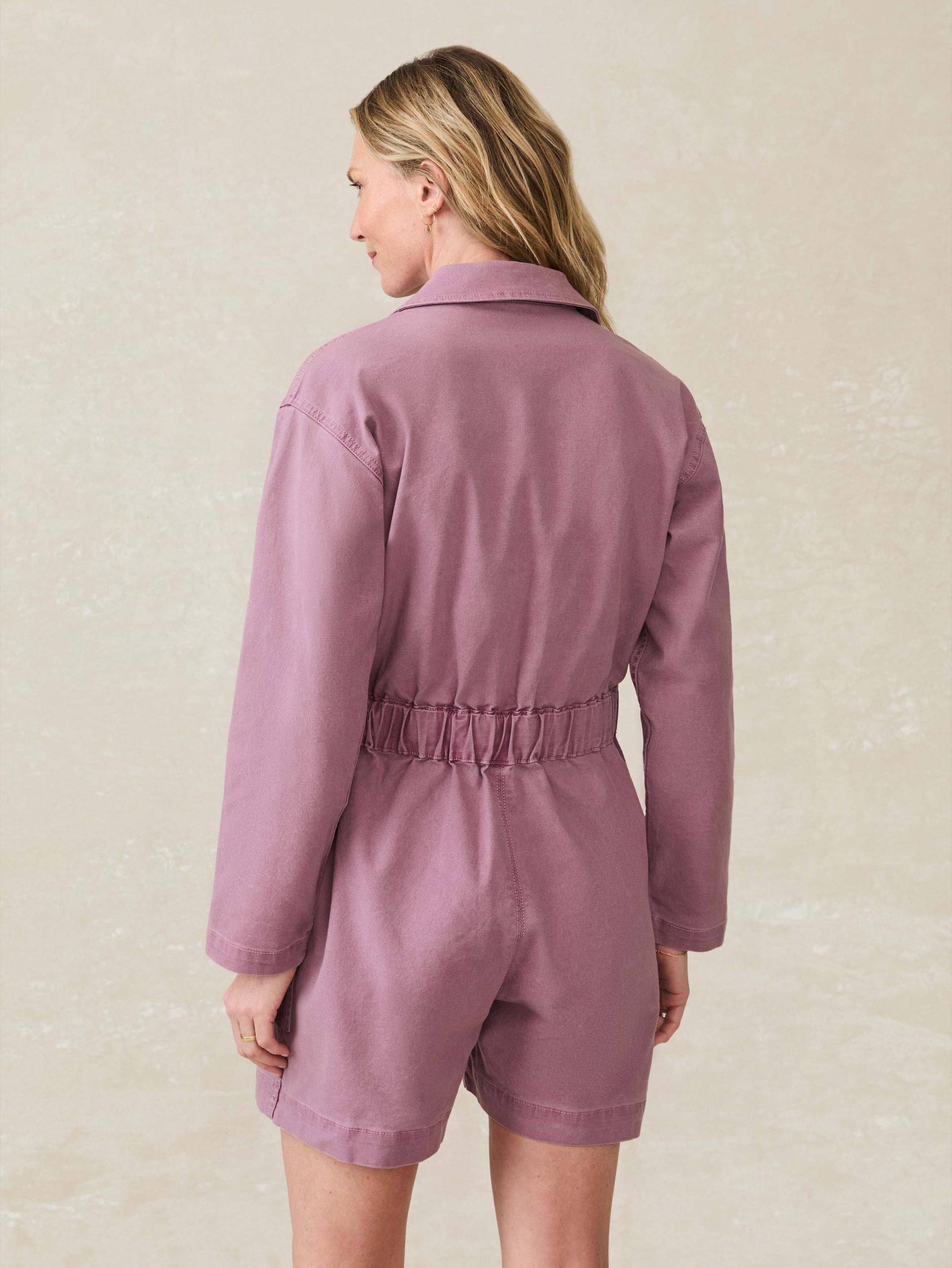 Sunwashed Canvas Romper - Weathered Orchid Product Image