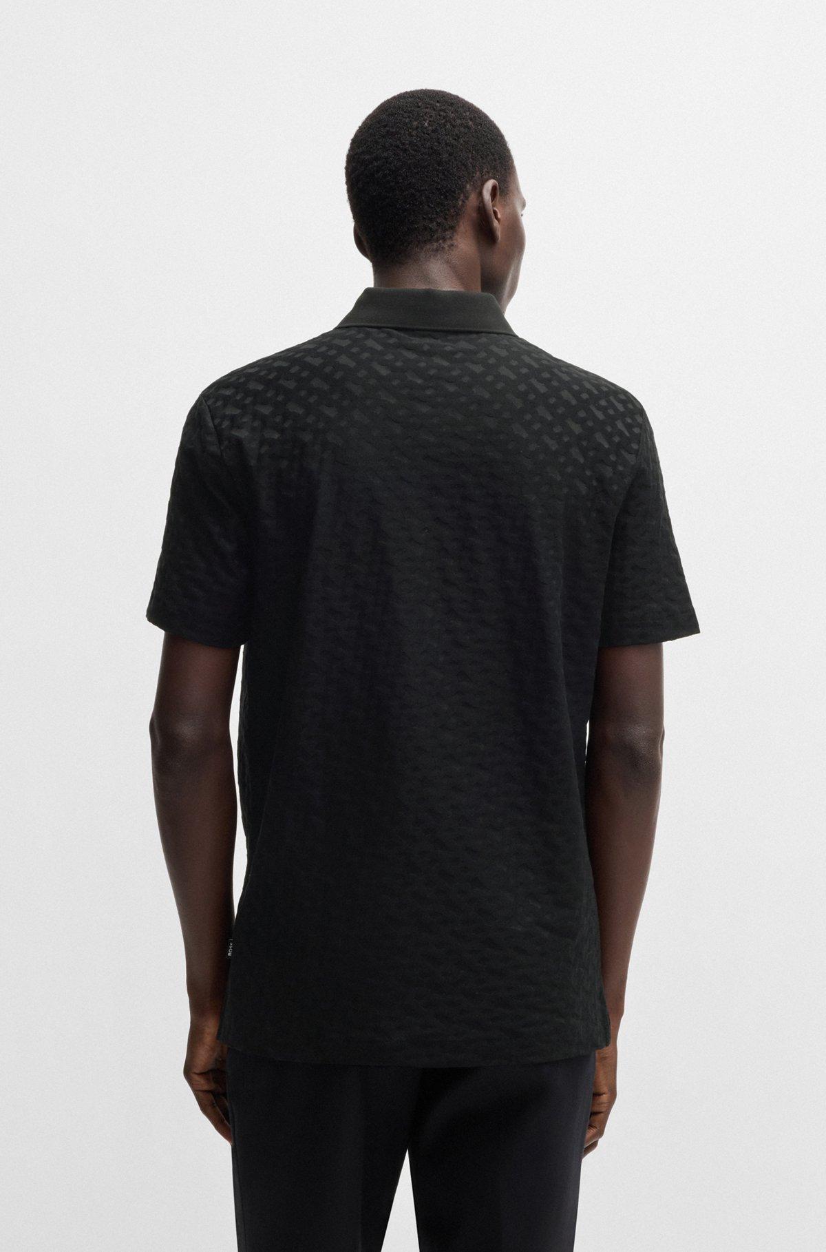 Stretch-cotton slim-fit polo shirt with printed logo Product Image