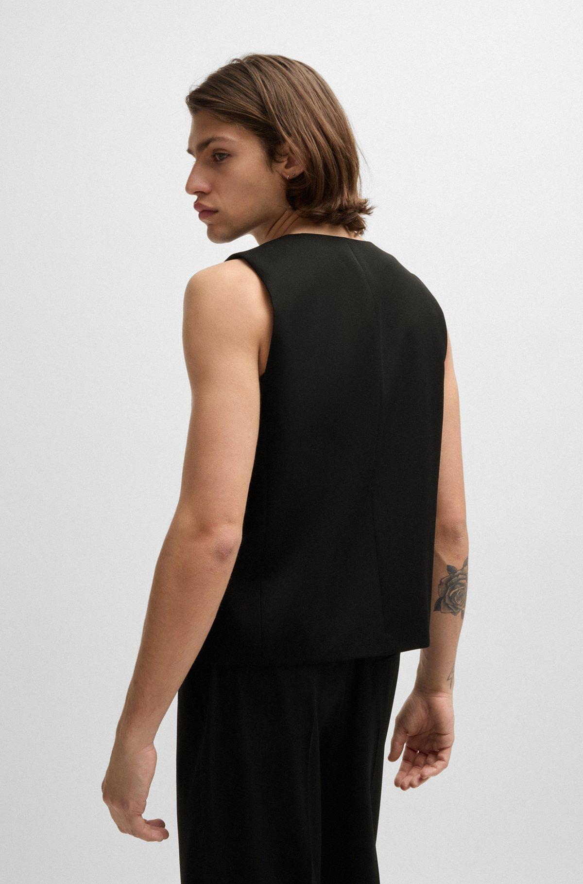 Oversize-fit all-gender waistcoat in stretch fabric Product Image