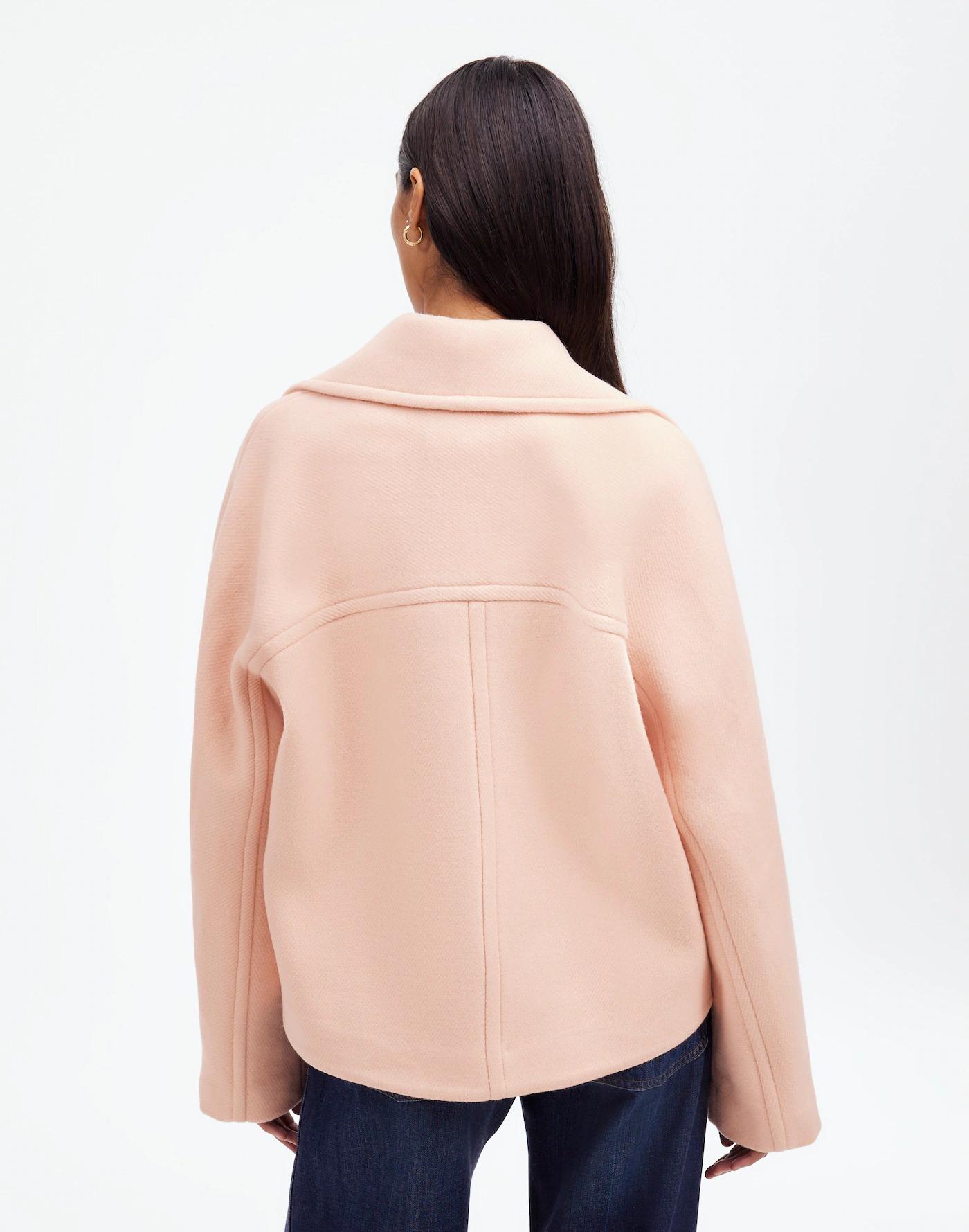Oversized-Collar Short Peacoat Product Image