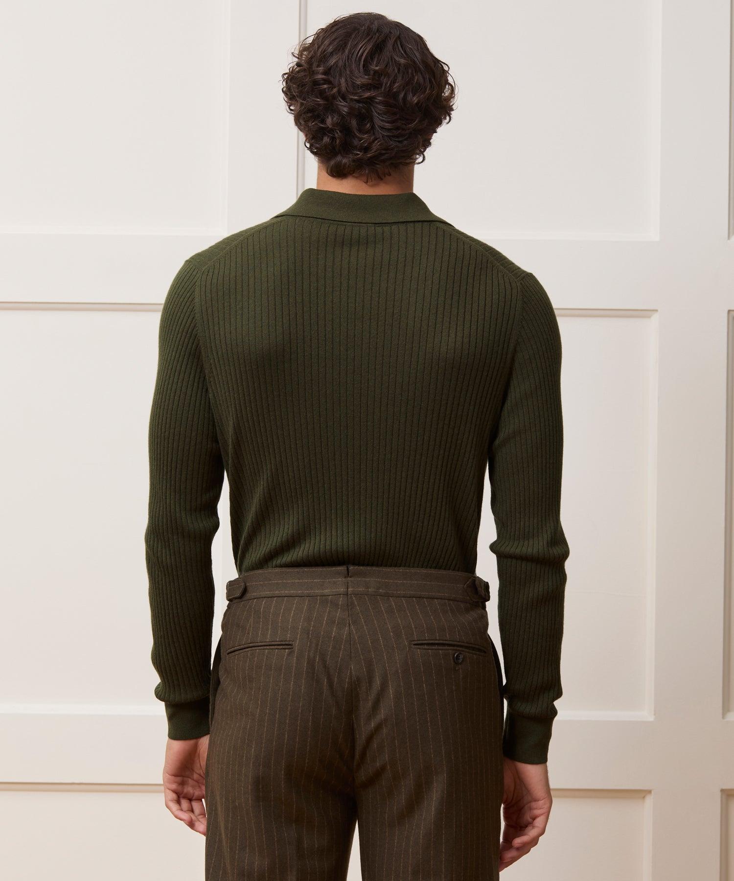 Silk-Cashmere Ribbed Montauk Sweater Polo Product Image