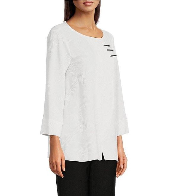 Ali Miles Round Neck 3/4 Sleeve Tunic Product Image