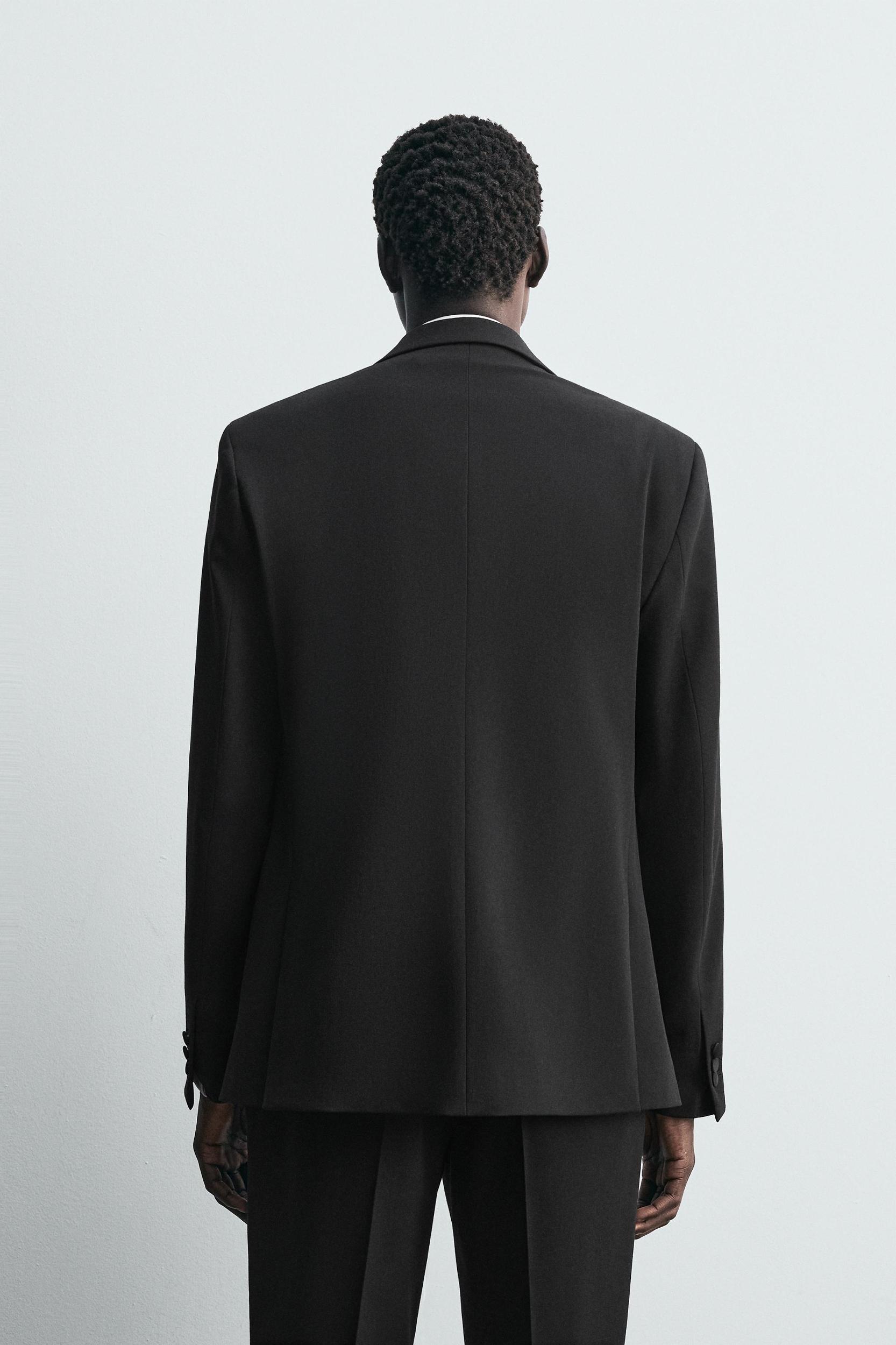 WOOL BLEND TUXEDO SUIT BLAZER Product Image