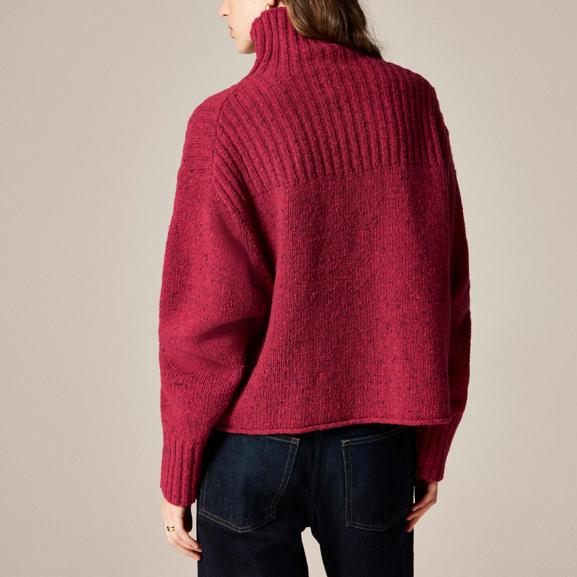 Ribbed turtleneck sweater in donegal wool blend Product Image