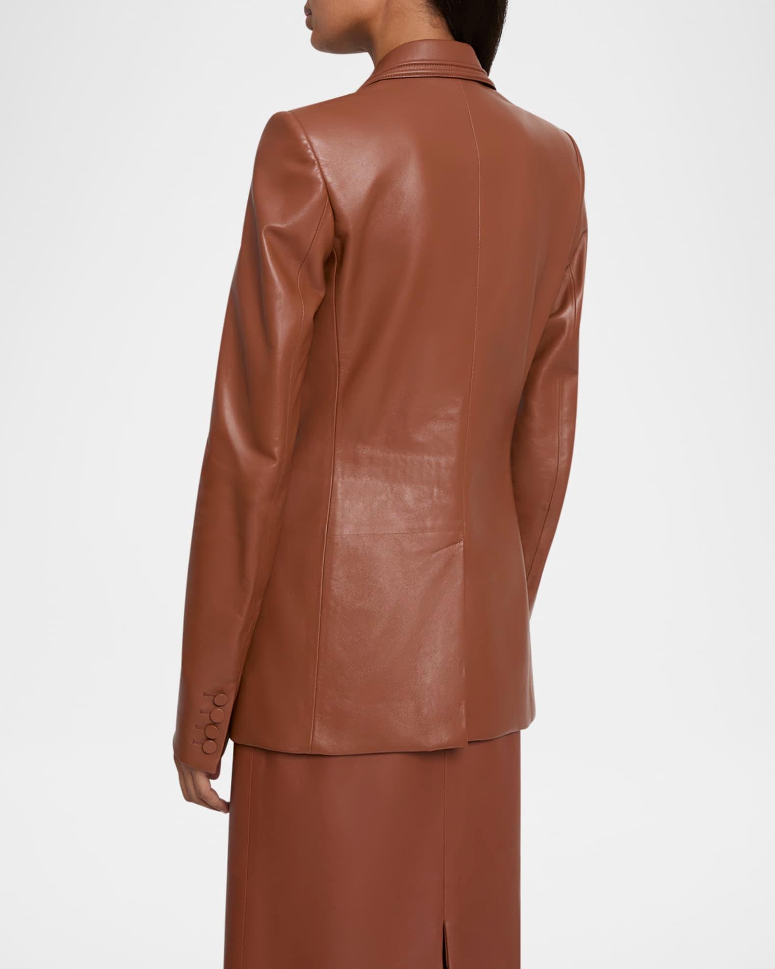 Isara Leather Single-Breasted Blazer Product Image