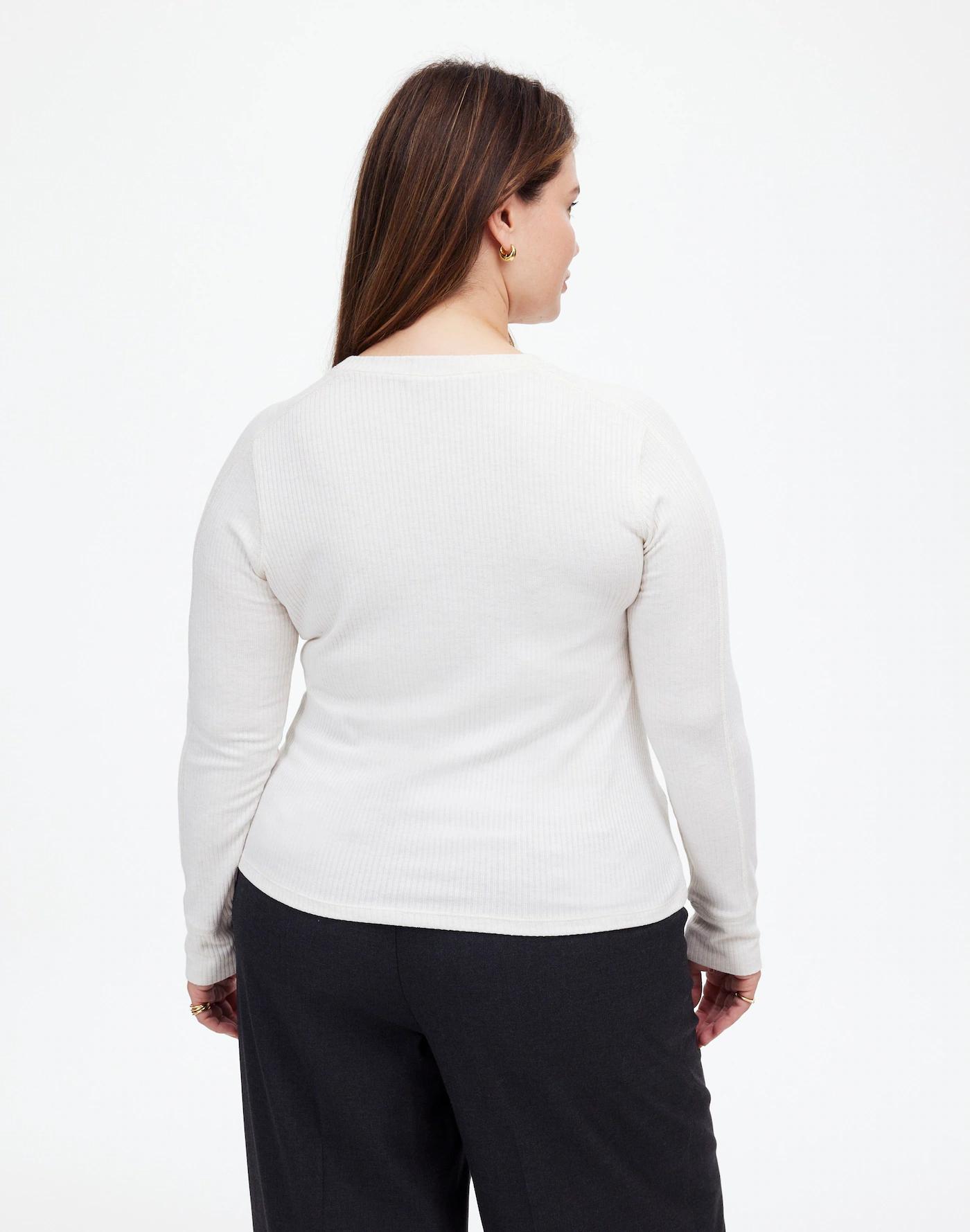 Plus Ribbed Crewneck Long-Sleeve Tee Product Image