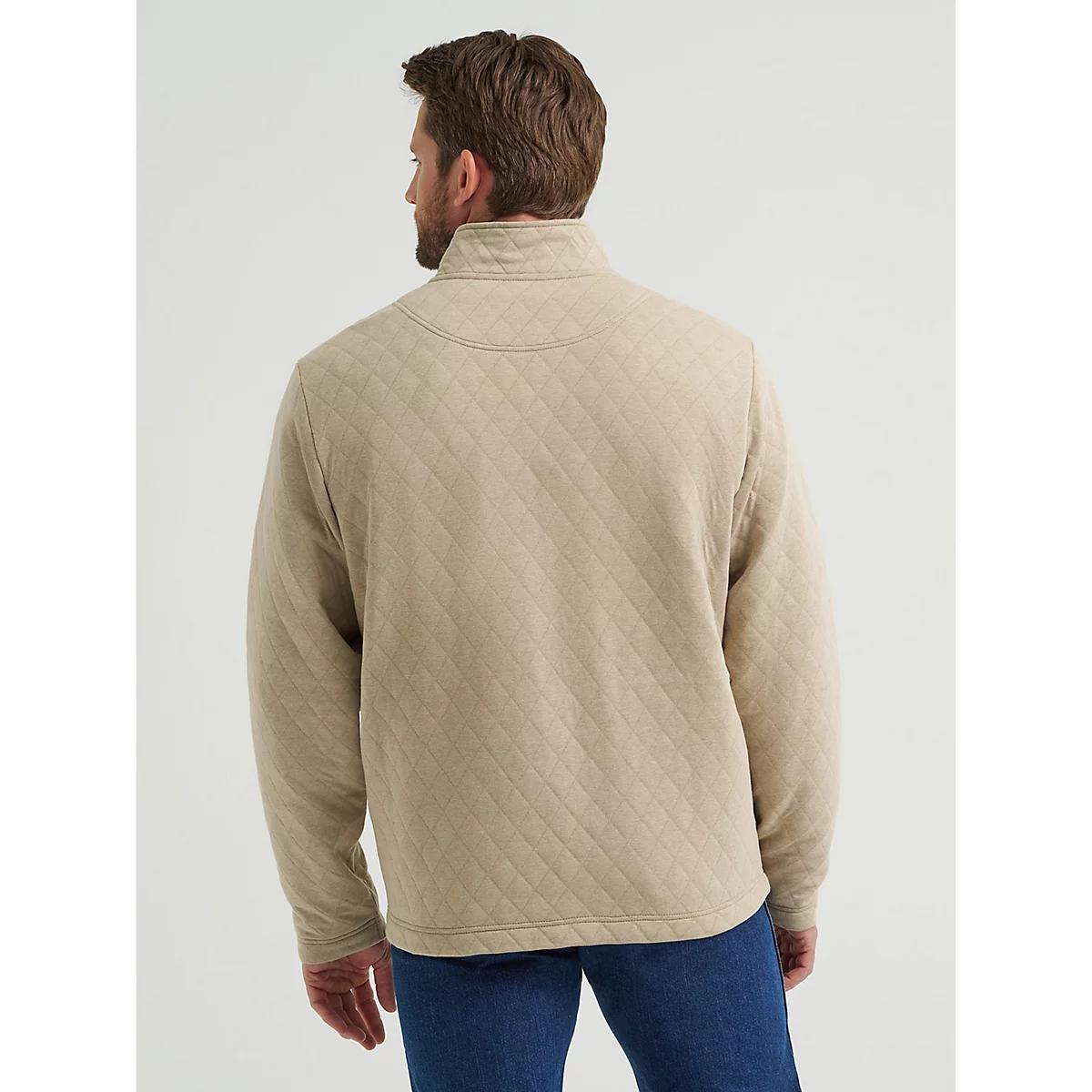 Men's George Strait Quarter-Zip Quilted Pullover in Tan Product Image