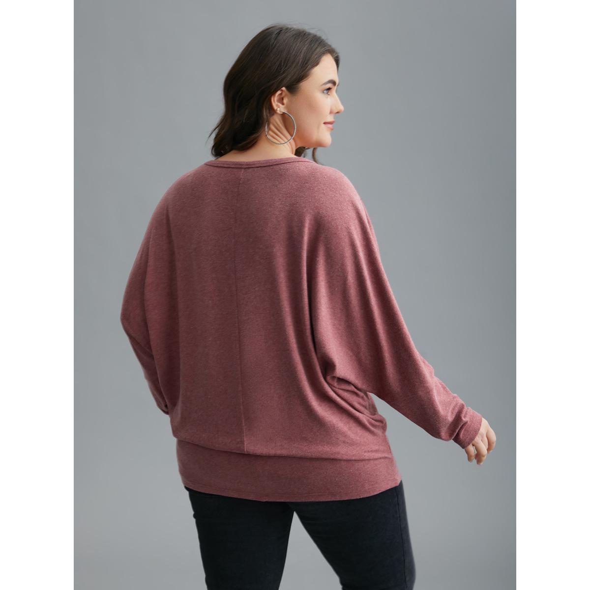 Plus Size V-Neck Cut-out Seamed T-shirt Russet Women Casual Cut-Out Round Neck Everyday T-shirts BloomChic 22-24/3X Product Image