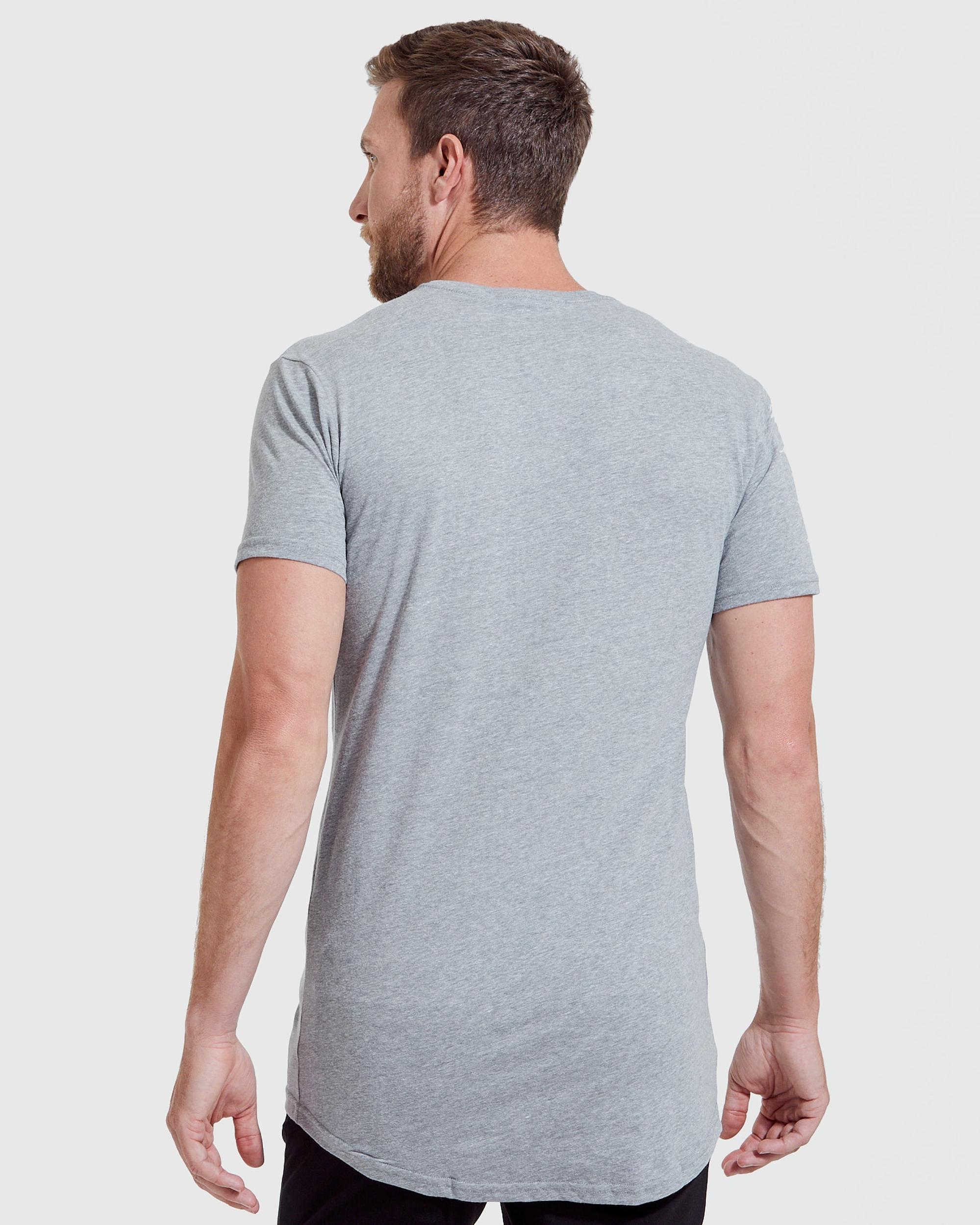 Heather Gray Tall Round Hem Crew Neck T-Shirt Product Image