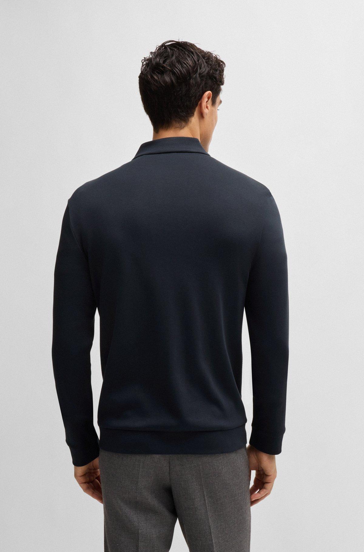 Pima-cotton zip-up sweatshirt with structured front Product Image